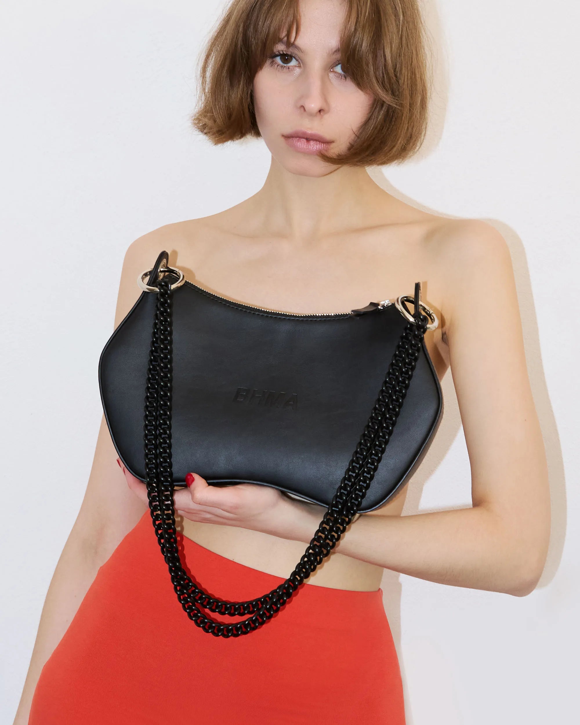 Noir BHMA Bag of grape-based vegan leather - interior