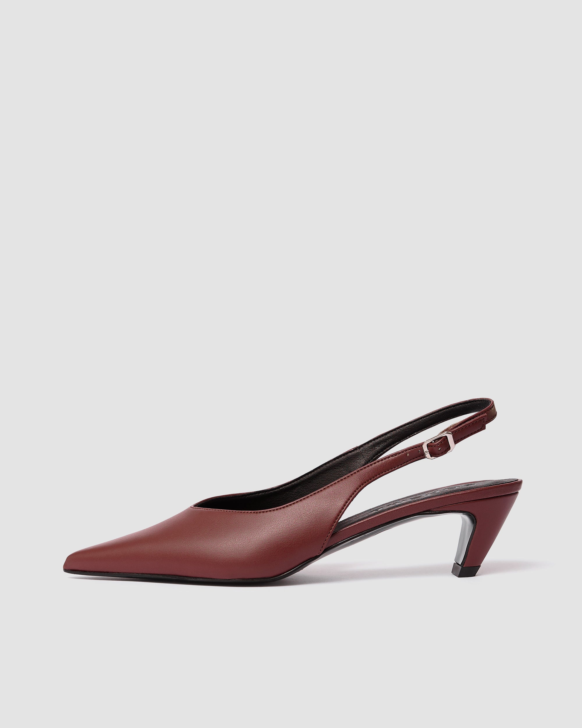 BOHEMA Kitten Heels - burgundy women's kitten heel pumps made from plant leather