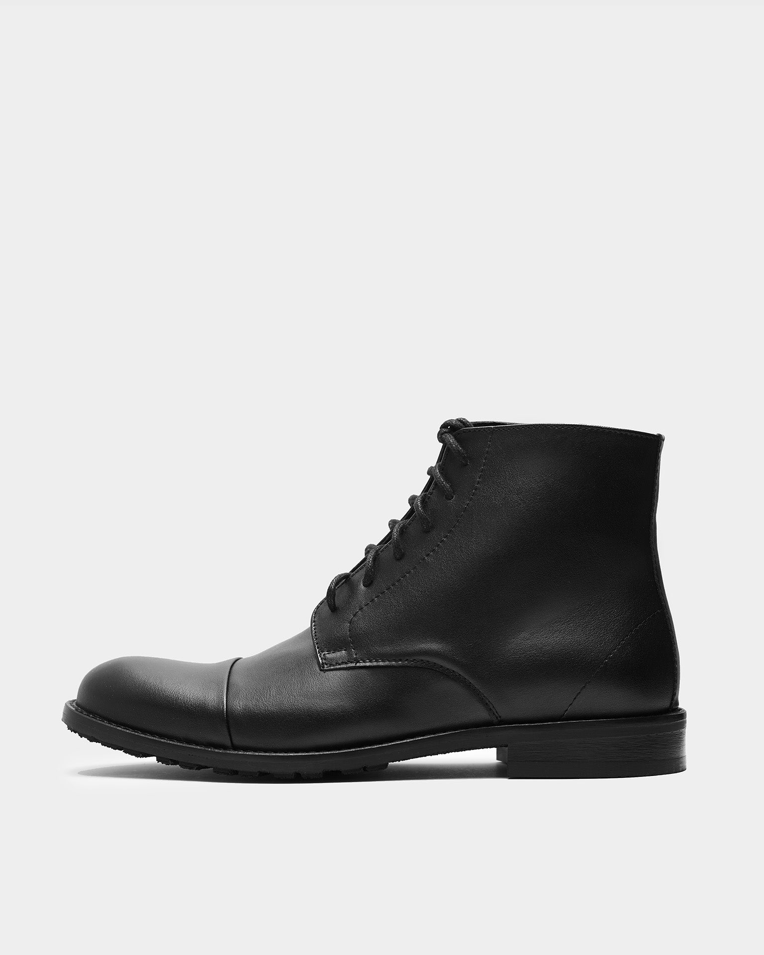BOHEMA Laced-Up Ankle Boots - black women's lace-up ankle boots made from corn plant leather