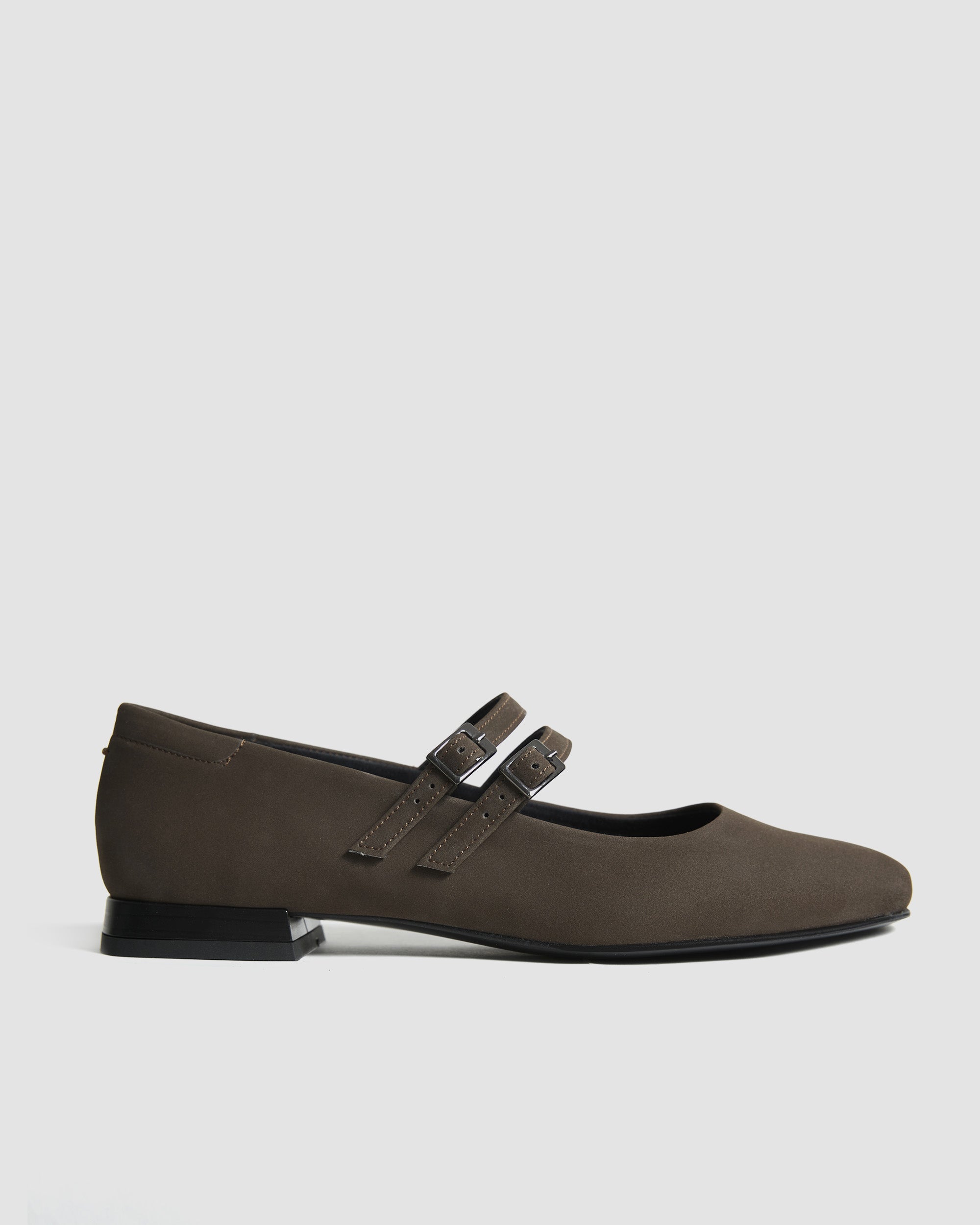 BOHEMA Chocolate Mary Jane Pumps in chocolate brown - styled look of women's Mary Jane ballet flats