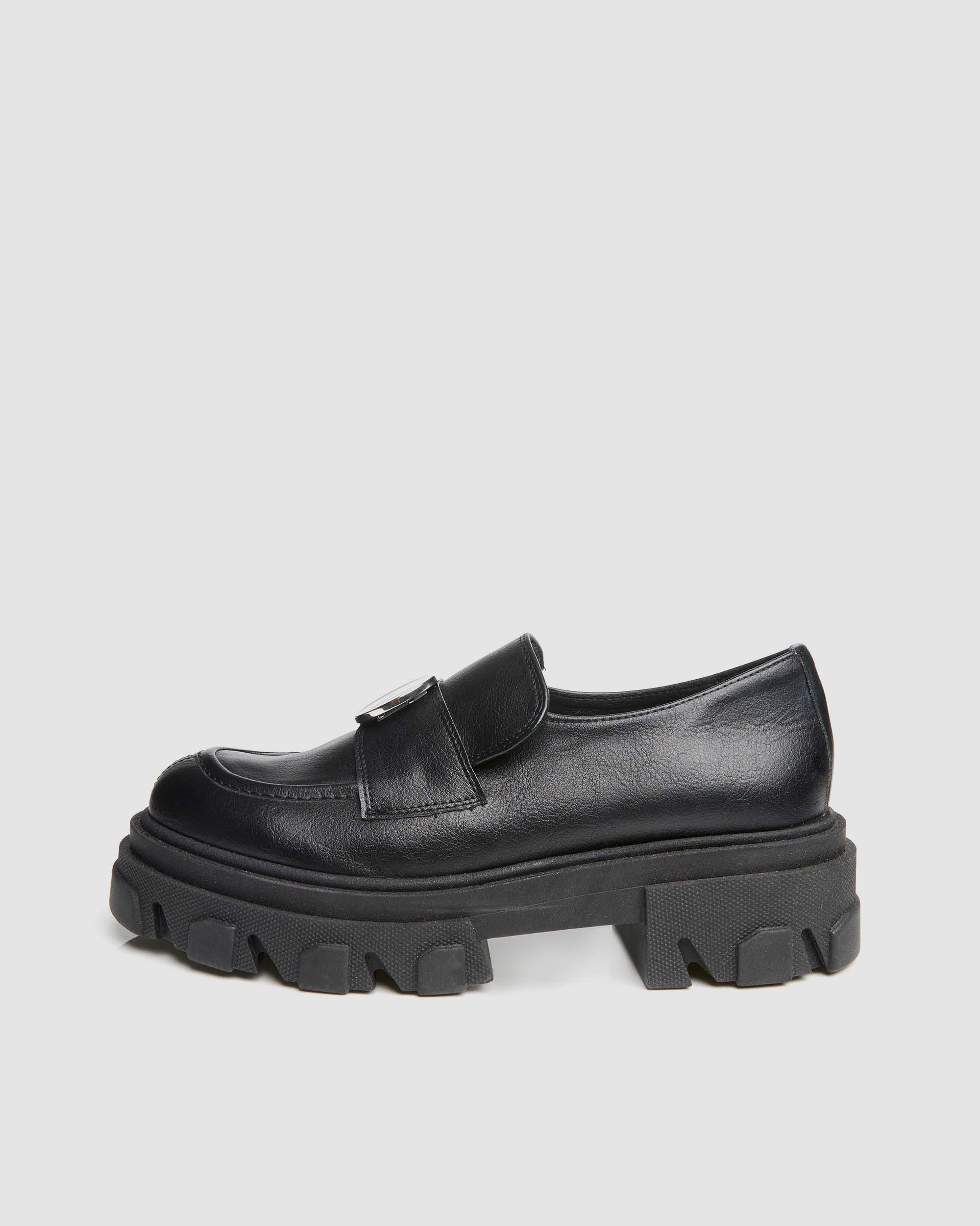 BOHEMA Blocky Loafers in black - back view of women's loafers