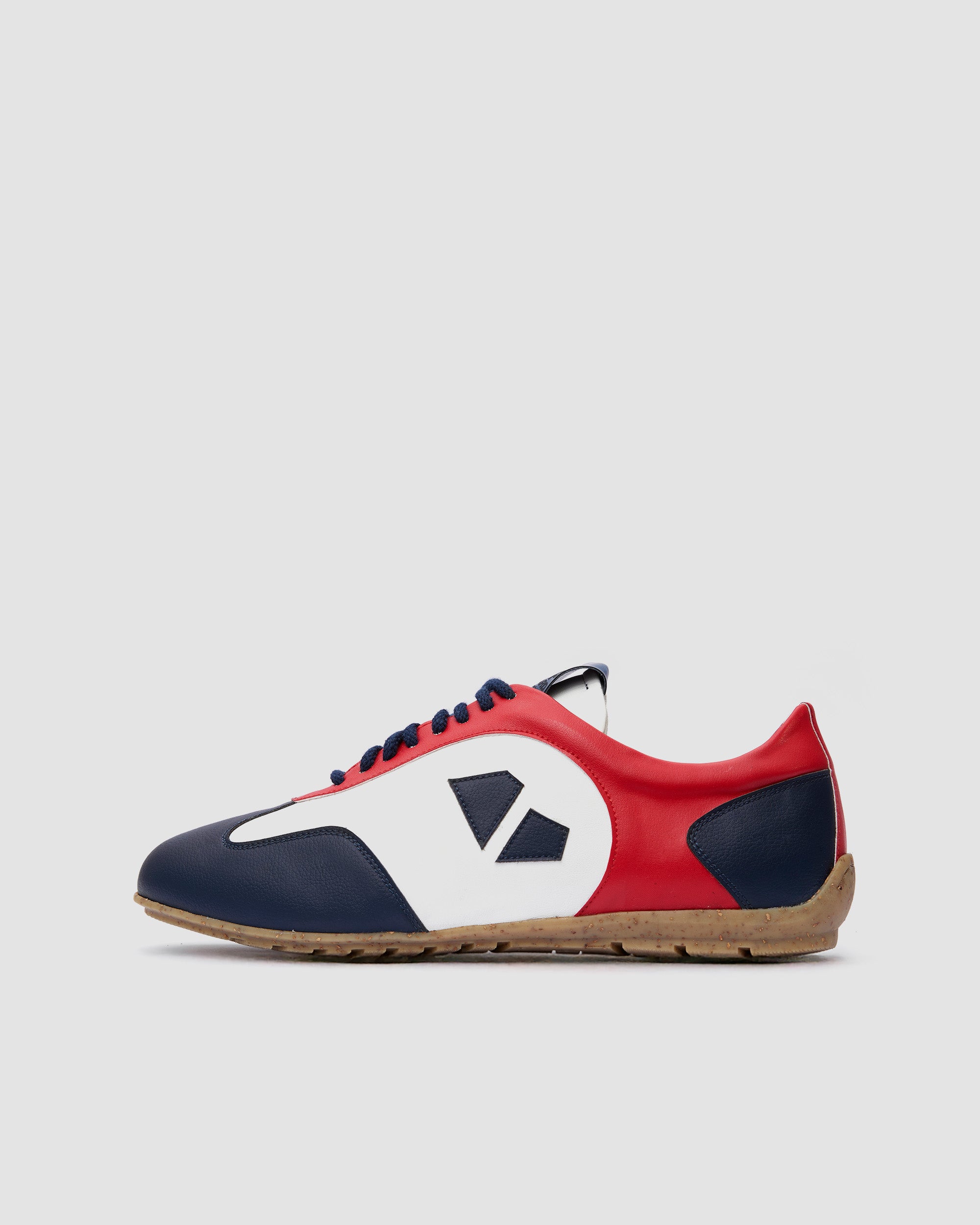 BOHEMA Racer Sneakers in blue, red and white - top view of women's sneakers