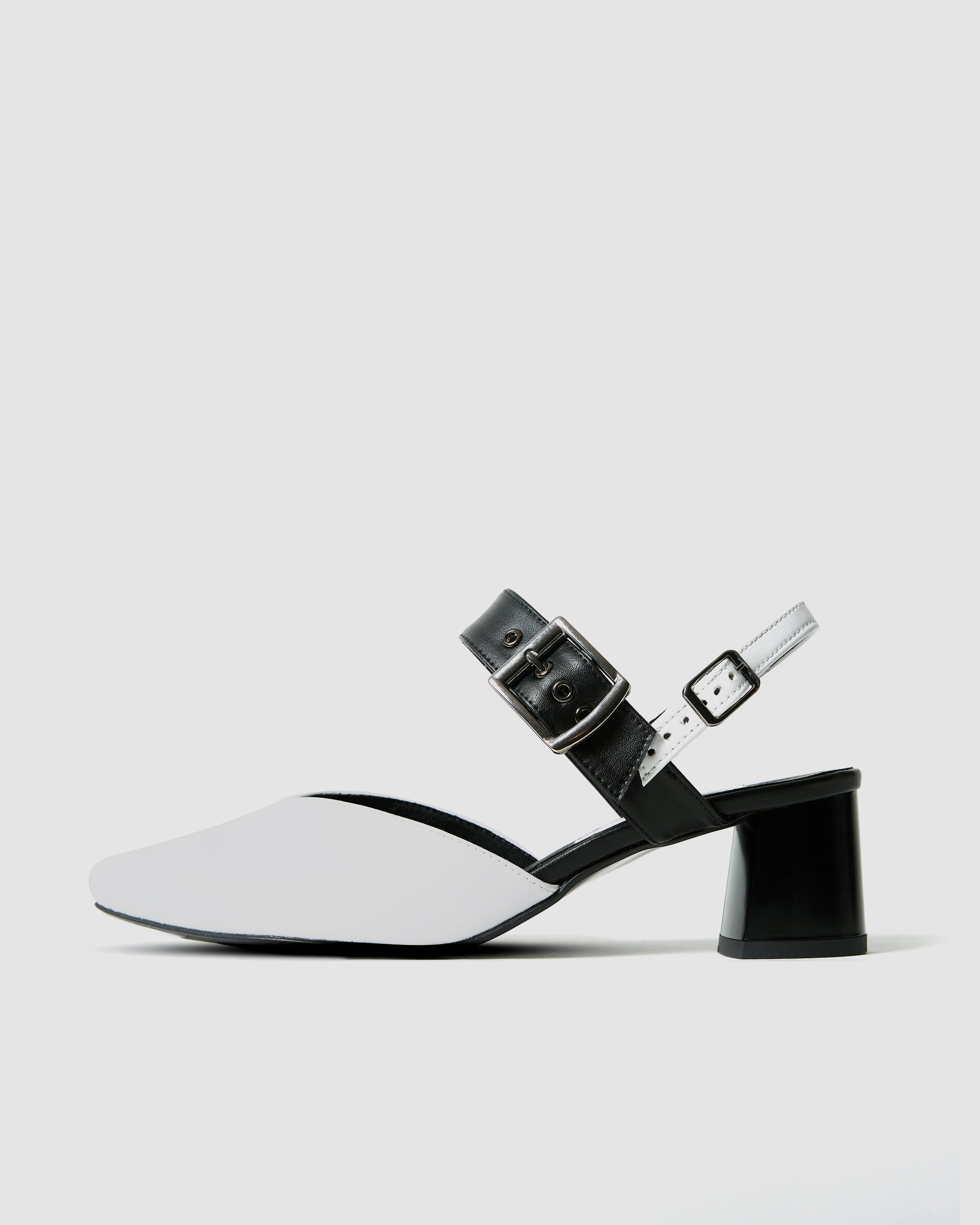 BOHEMA Marilyn Pumps - black women's open-heel pumps made from plant leather