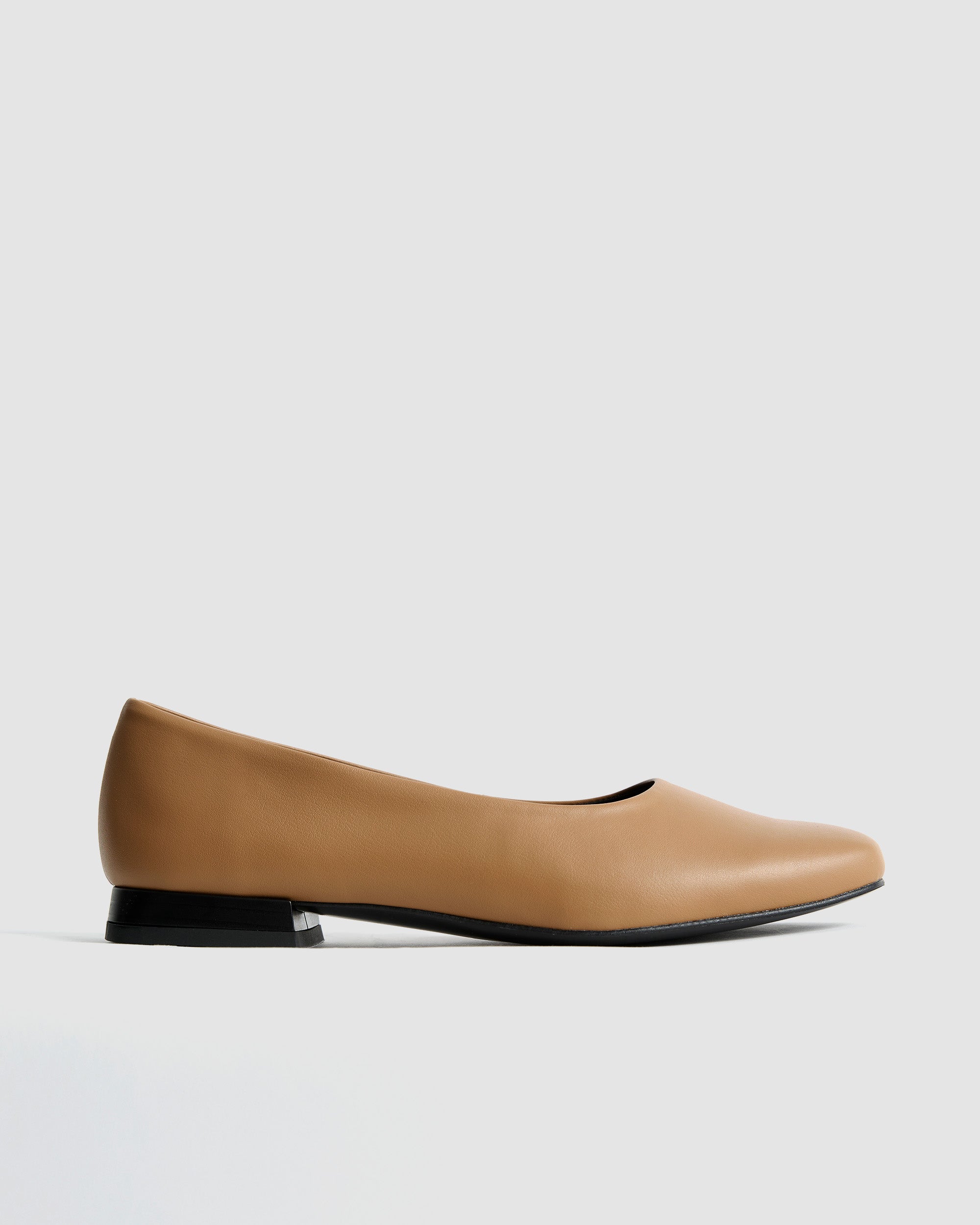 BOHEMA Carmel Diana Pumps in caramel - pair view of women's square-toe ballet flats