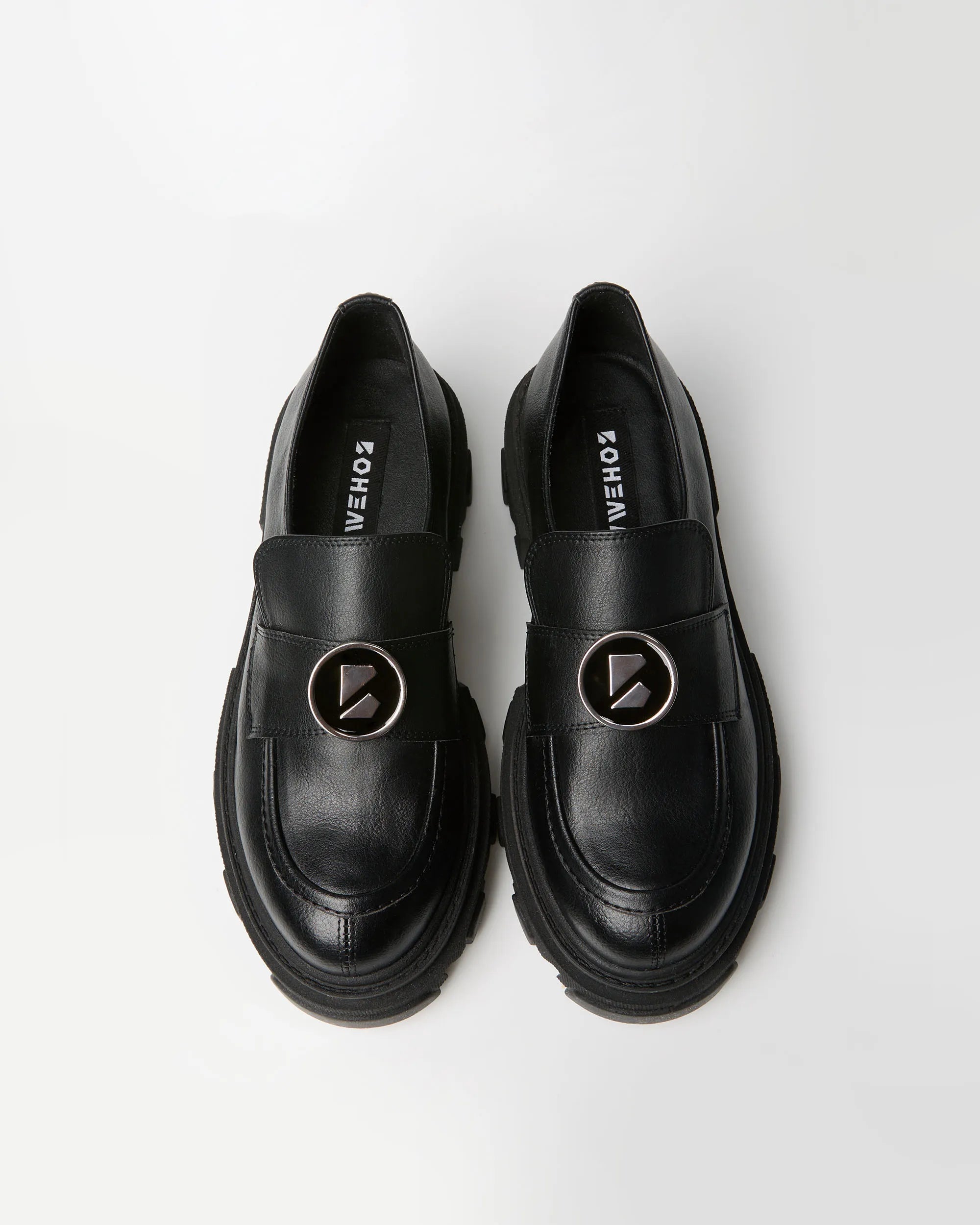 BOHEMA Blocky Loafers in black - worn on foot of women's loafers
