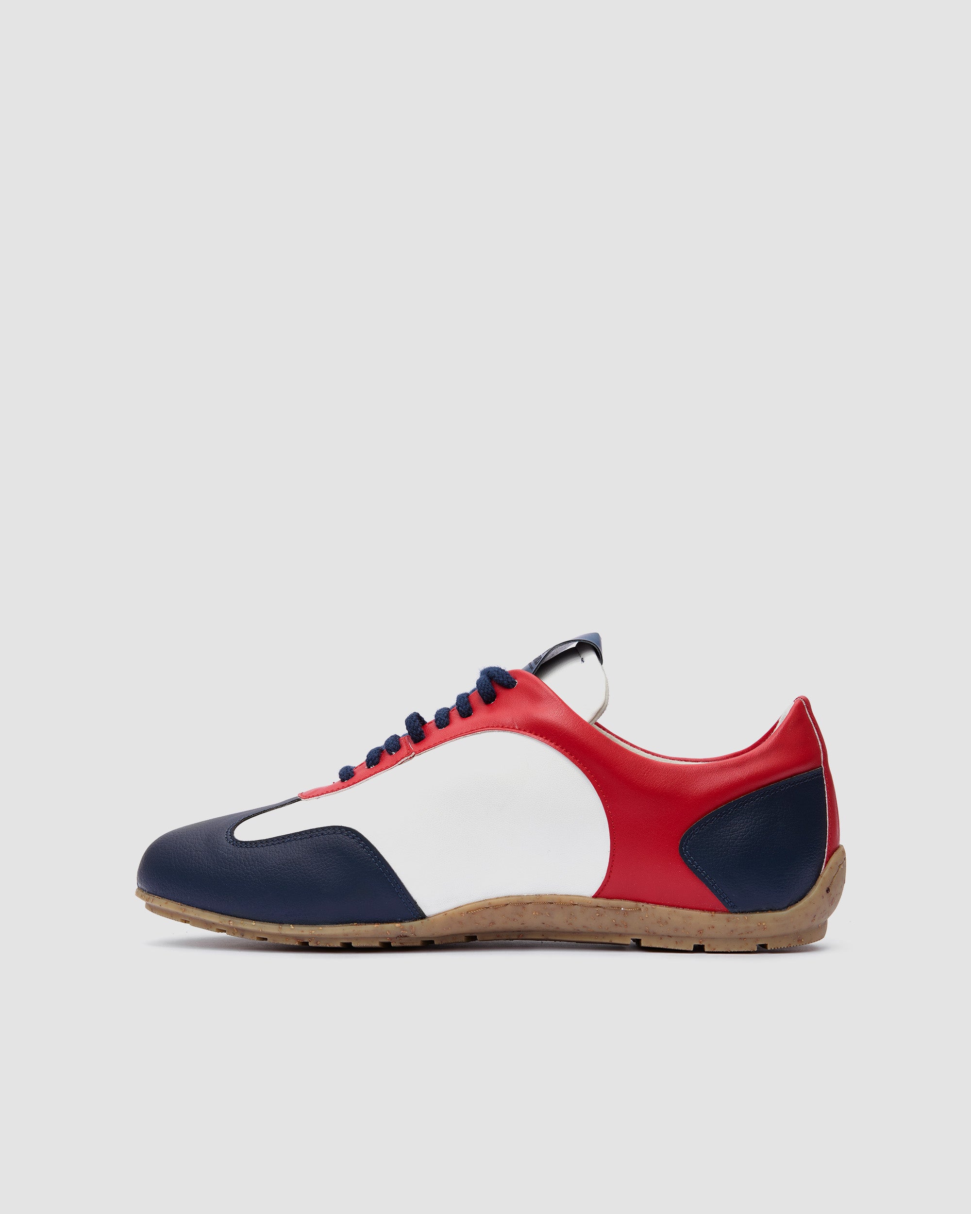 BOHEMA Racer Sneakers in blue, red and white - styled look of women's sneakers