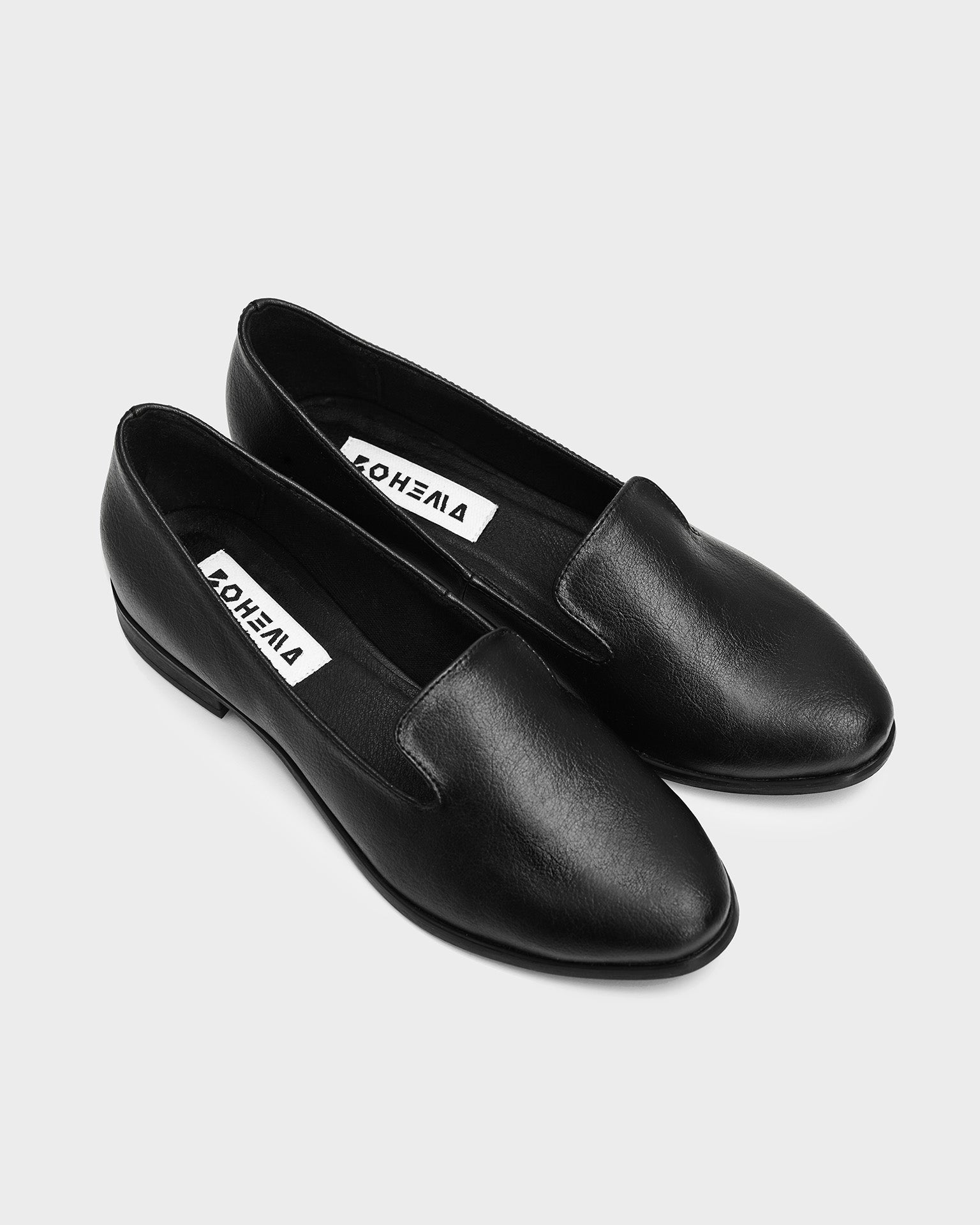 BOHEMA Lords in black - top view of women's loafers