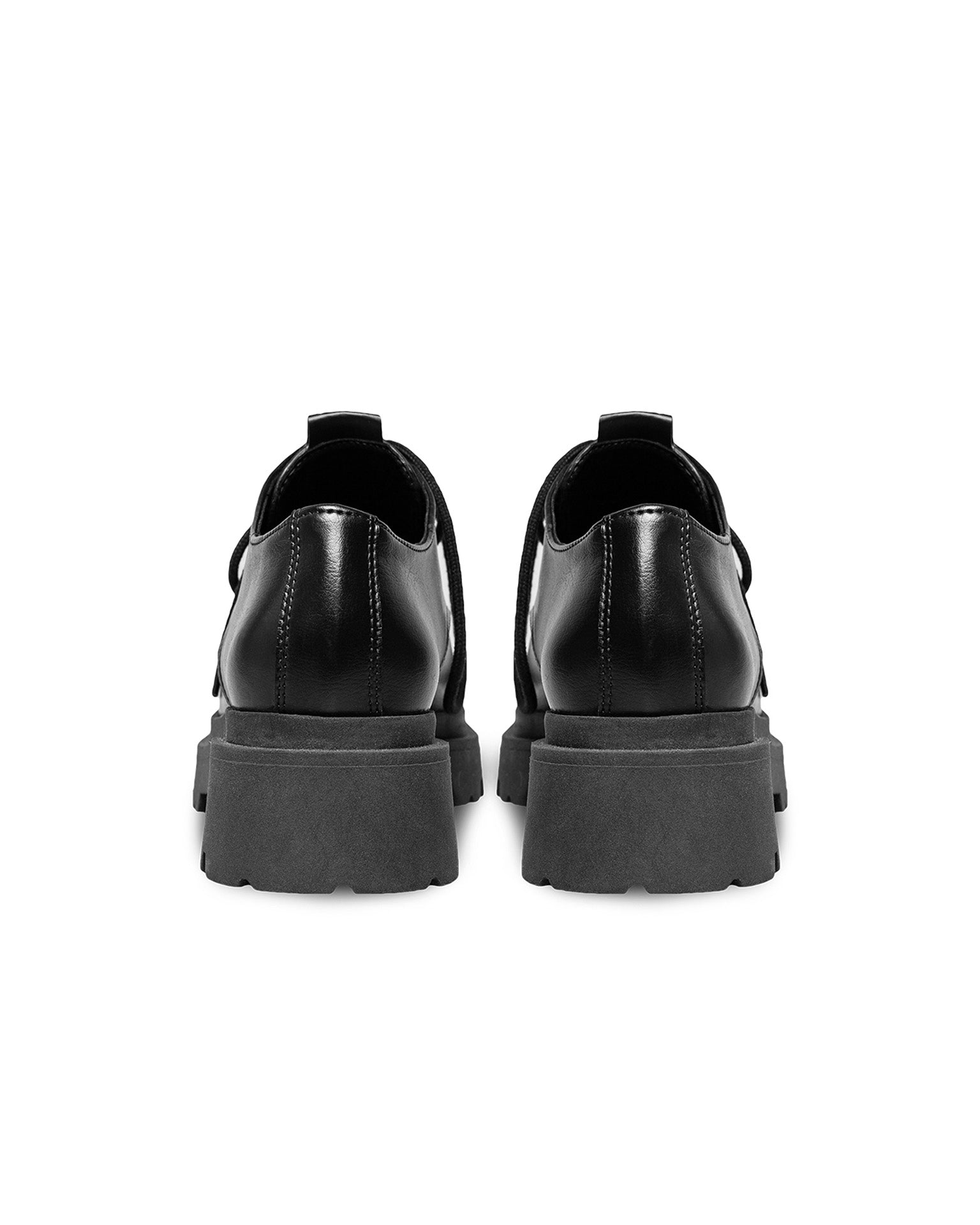 BOHEMA Sienna Squared Derbs in black - top view of women's derby shoes