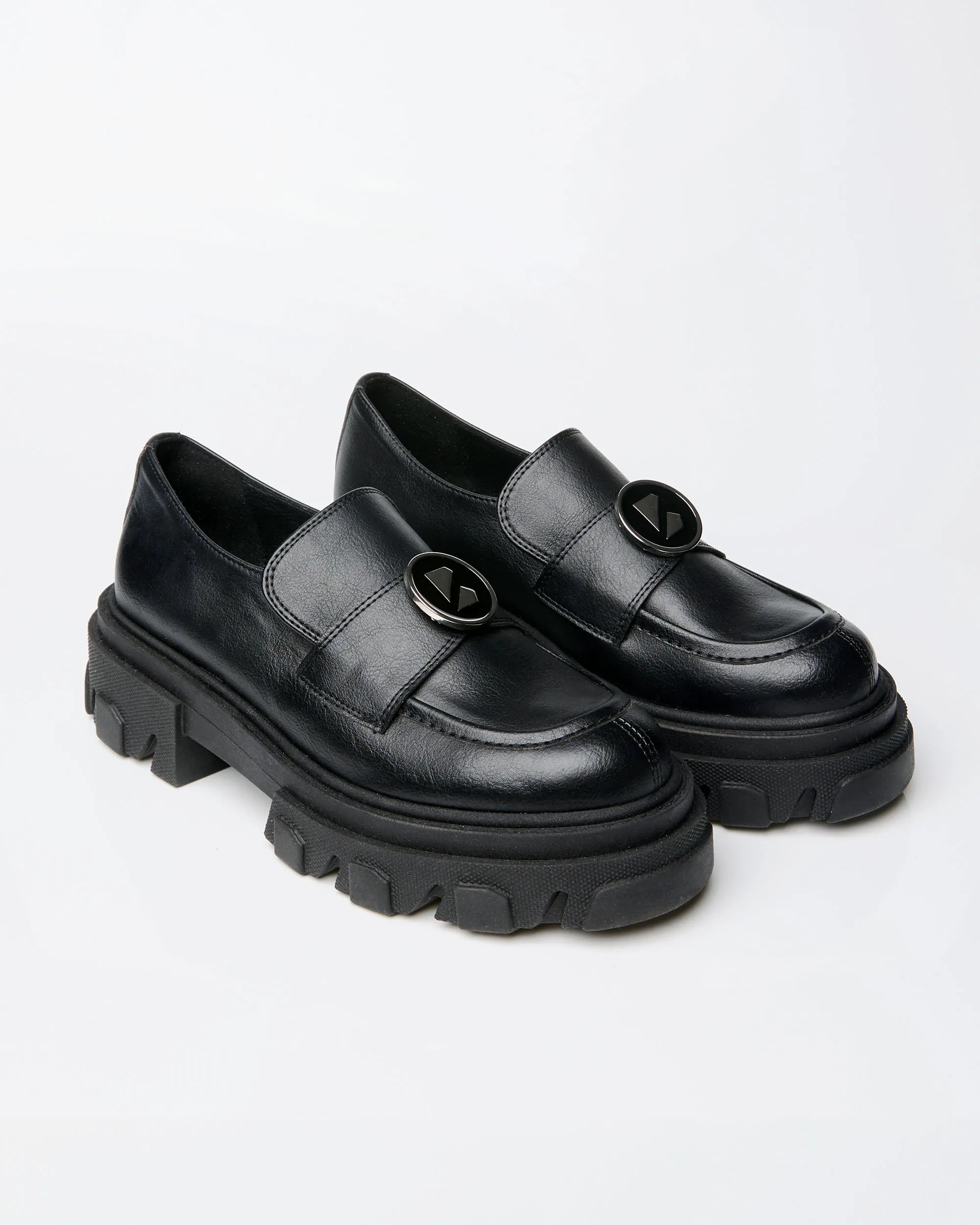BOHEMA Blocky Loafers in black - pair view of women's loafers