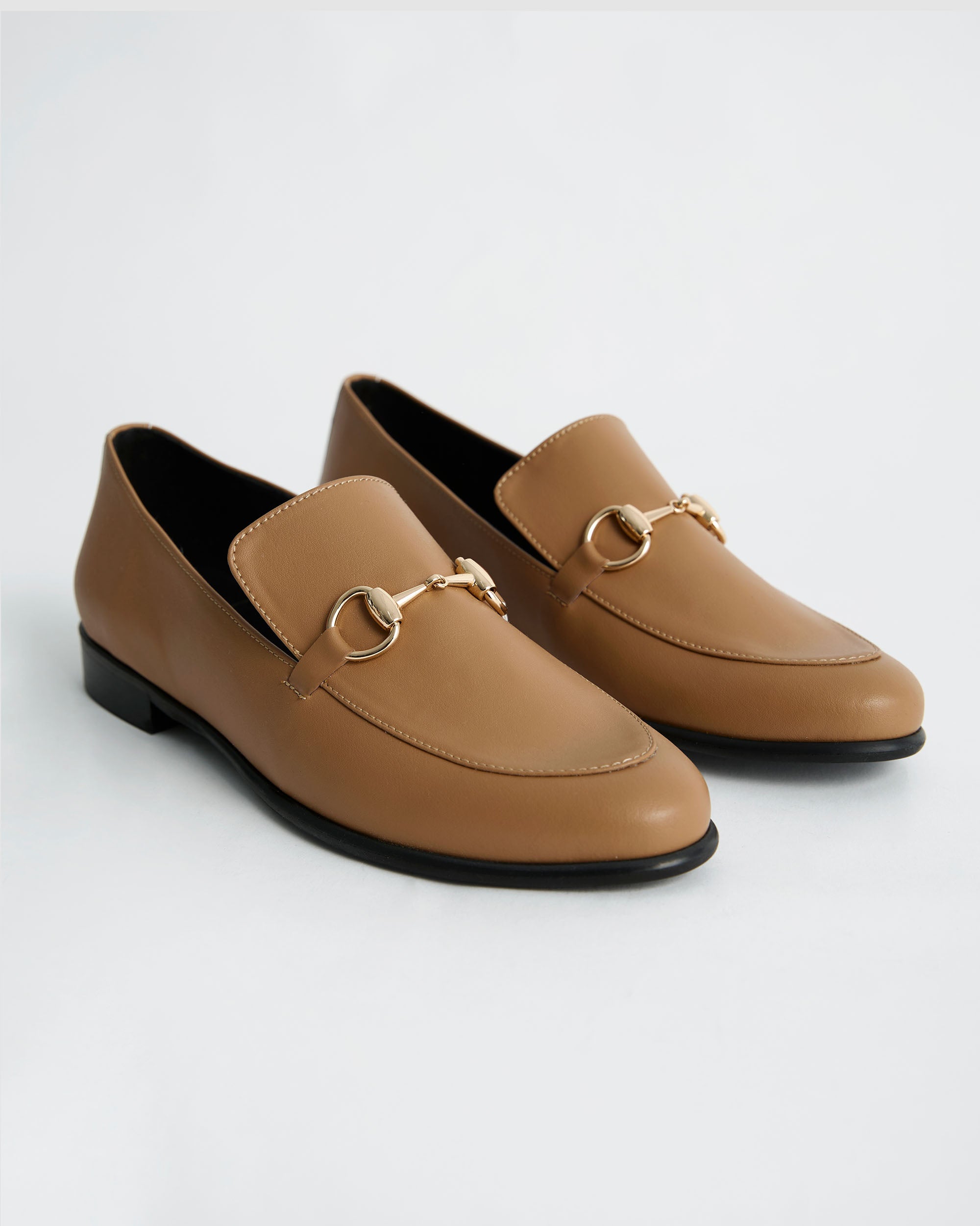 BOHEMA Shiv Loafers in beige - side view of women's loafers