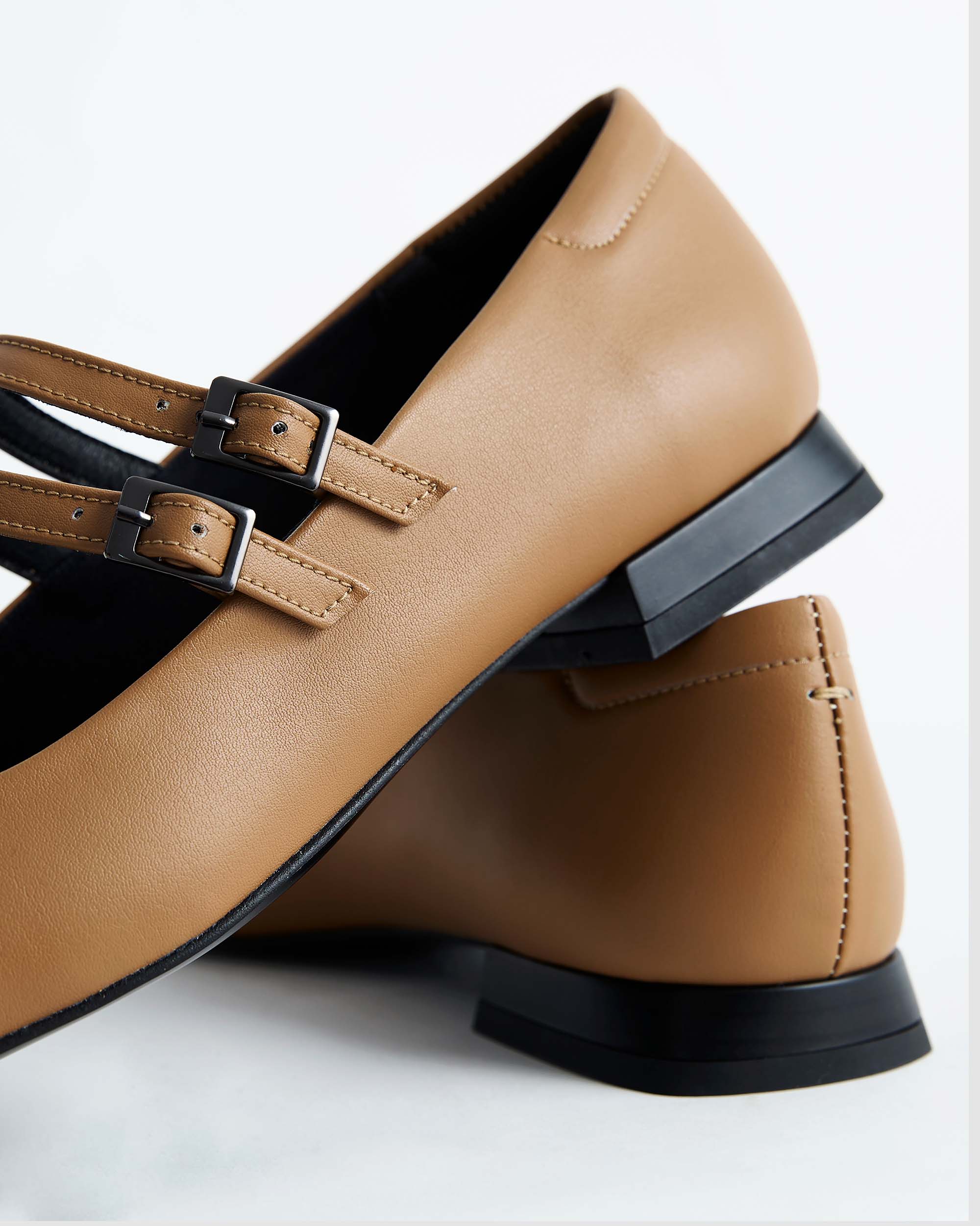 BOHEMA Carmel Mary Jane Pumps in caramel - back view of women's Mary Jane ballet flats