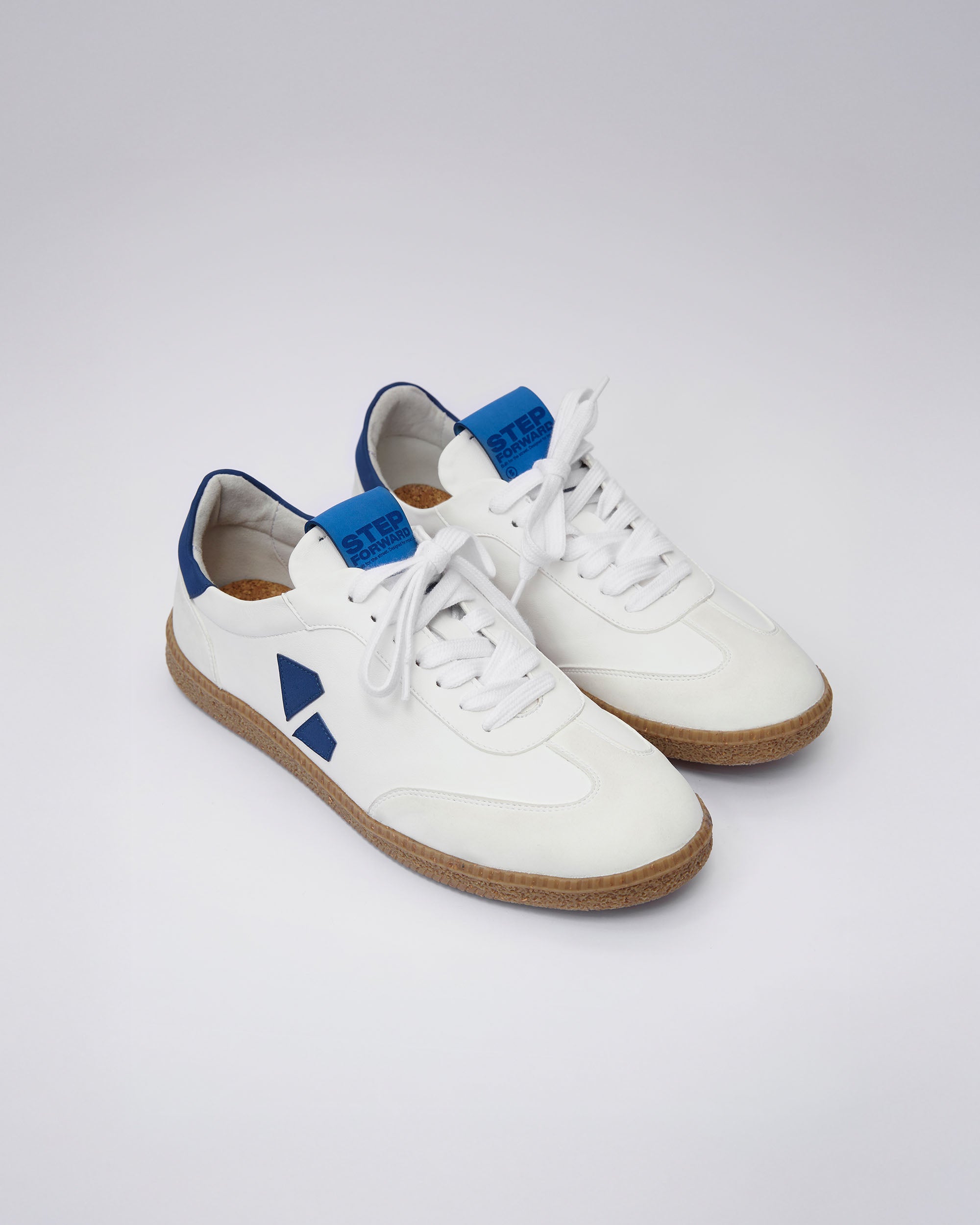BOHEMA Brava Sneakers in white and blue - top view of women's sneakers