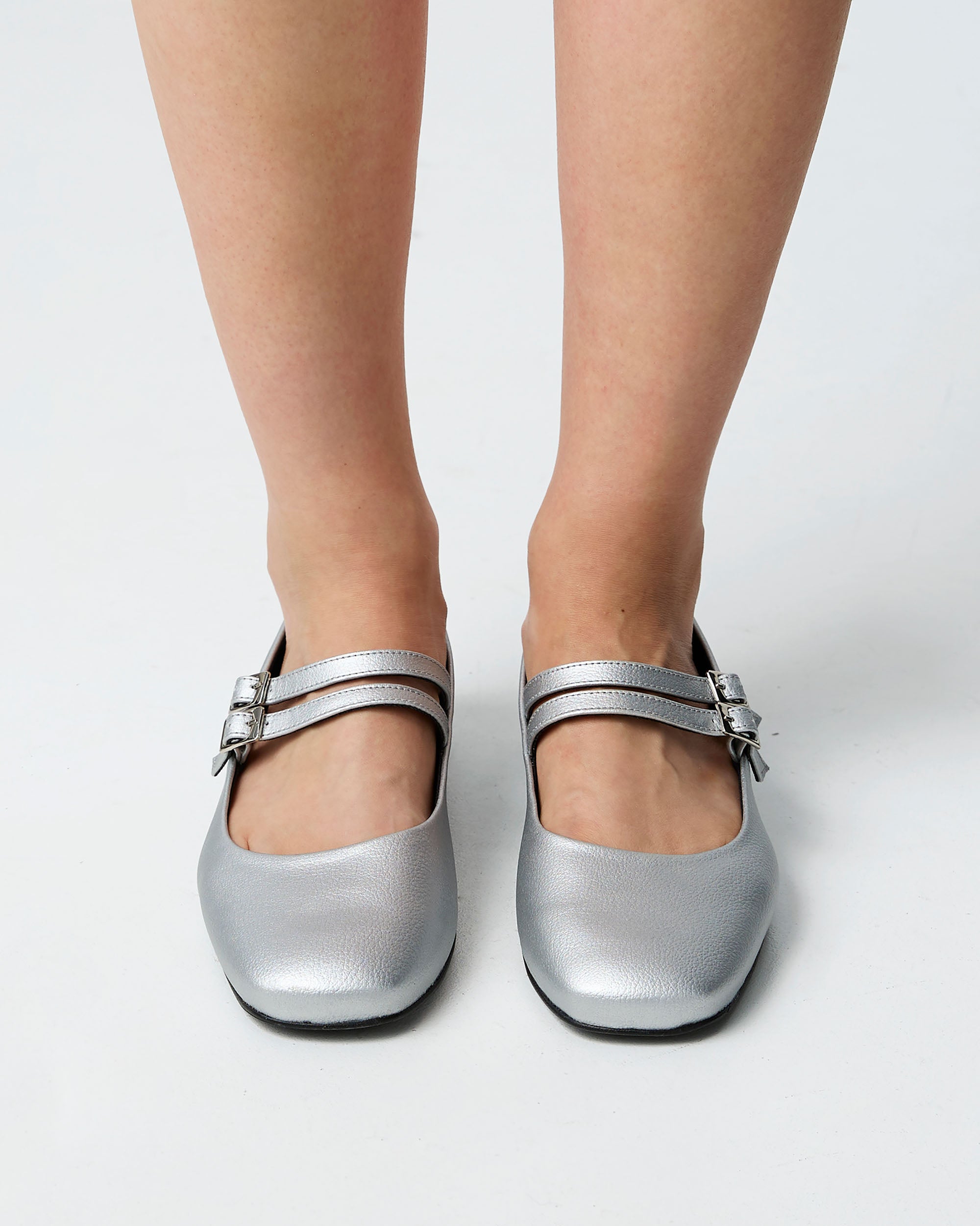 BOHEMA Sugar Mary Jane Pumps in metallic gold - texture close-up of women's Mary Jane ballet flats