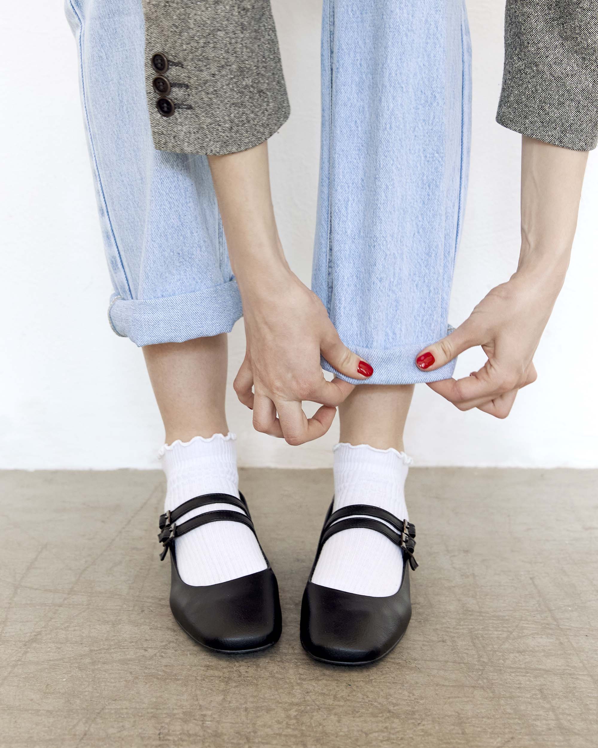 BOHEMA Blackberry Mary Jane Pumps in black - pair view of women's Mary Jane ballet flats