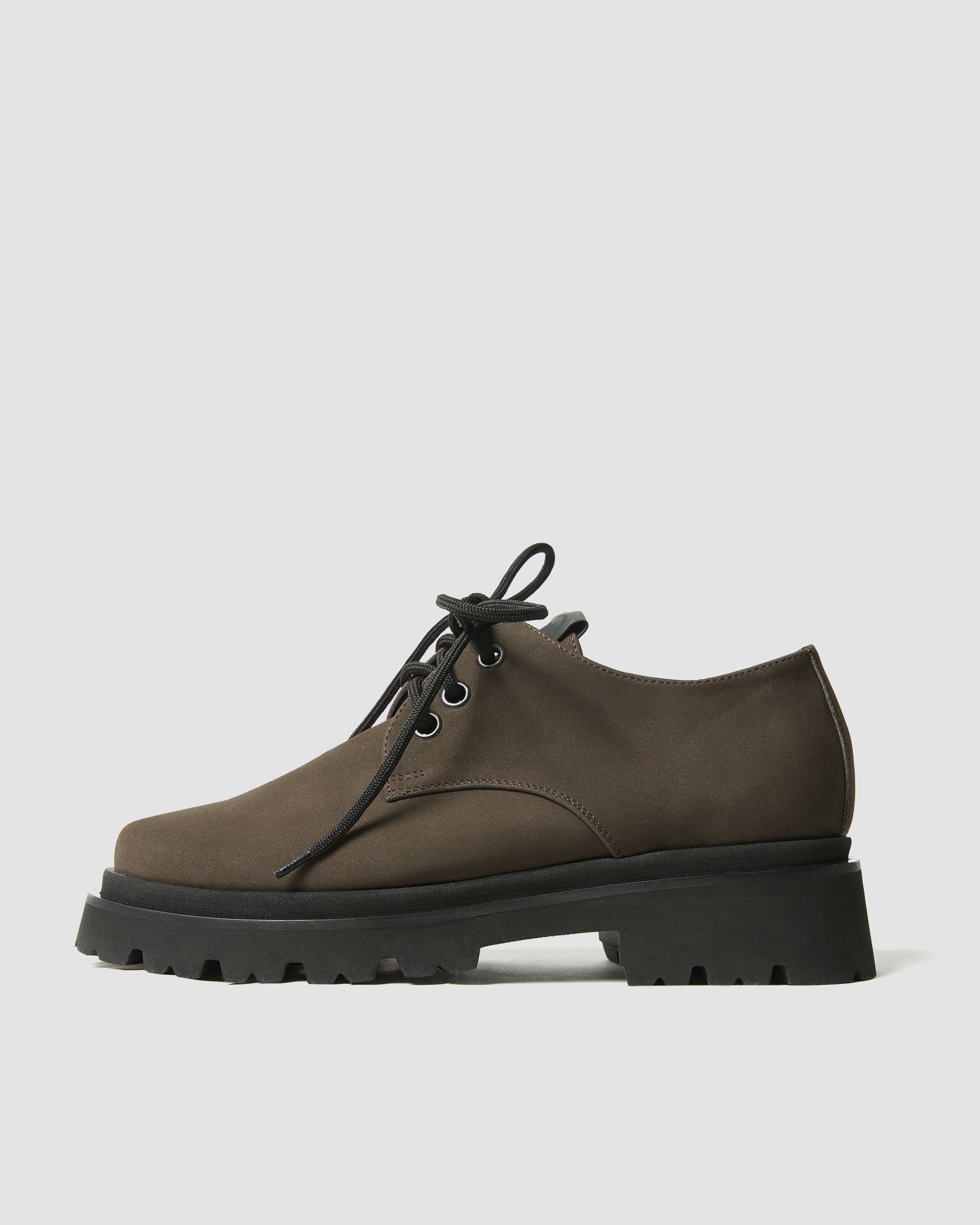 BOHEMA Chunky Derbs No. 2 - chocolate brown women's derby shoes made from plant leather