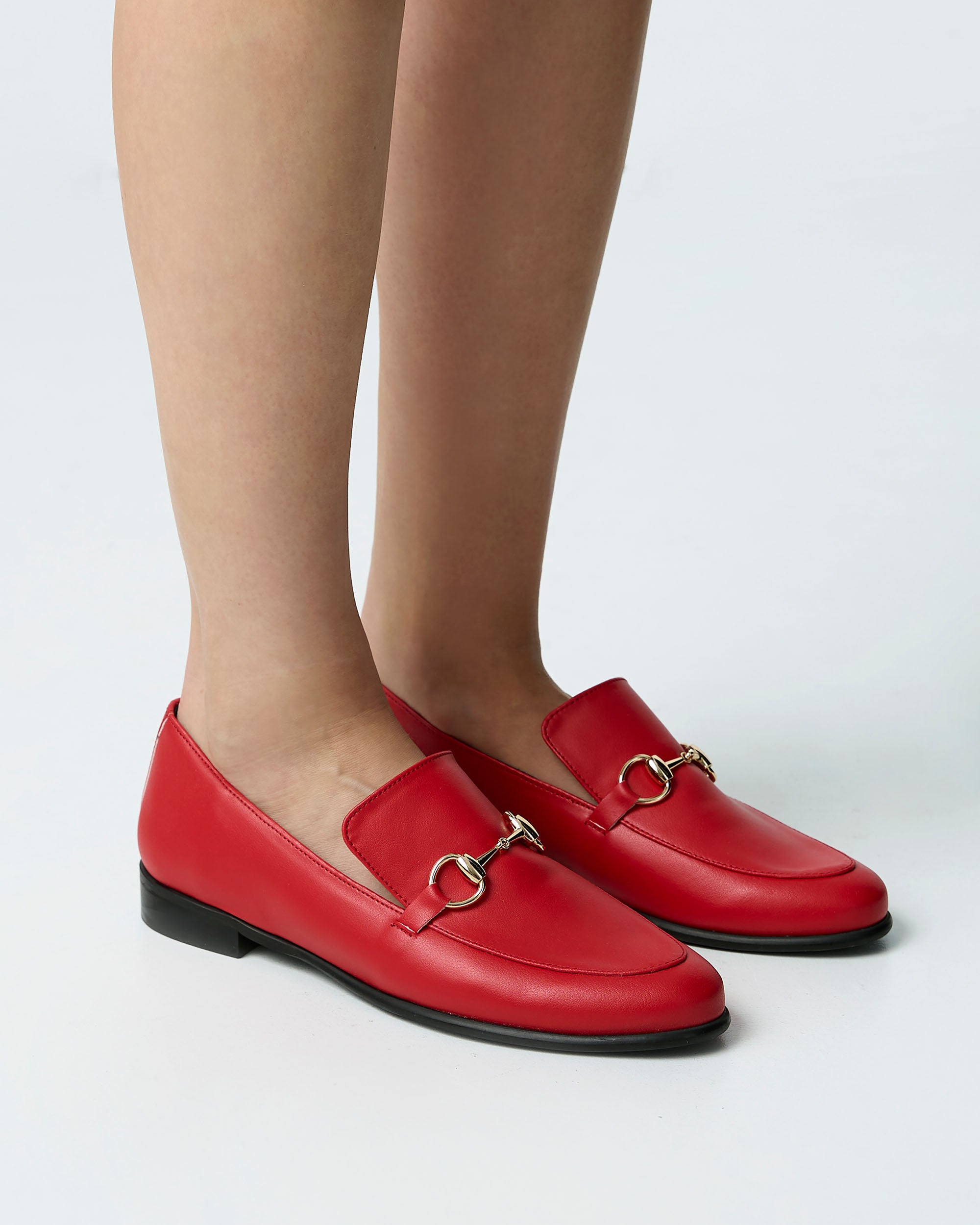BOHEMA Shiv Loafers in red - texture close-up of women's loafers