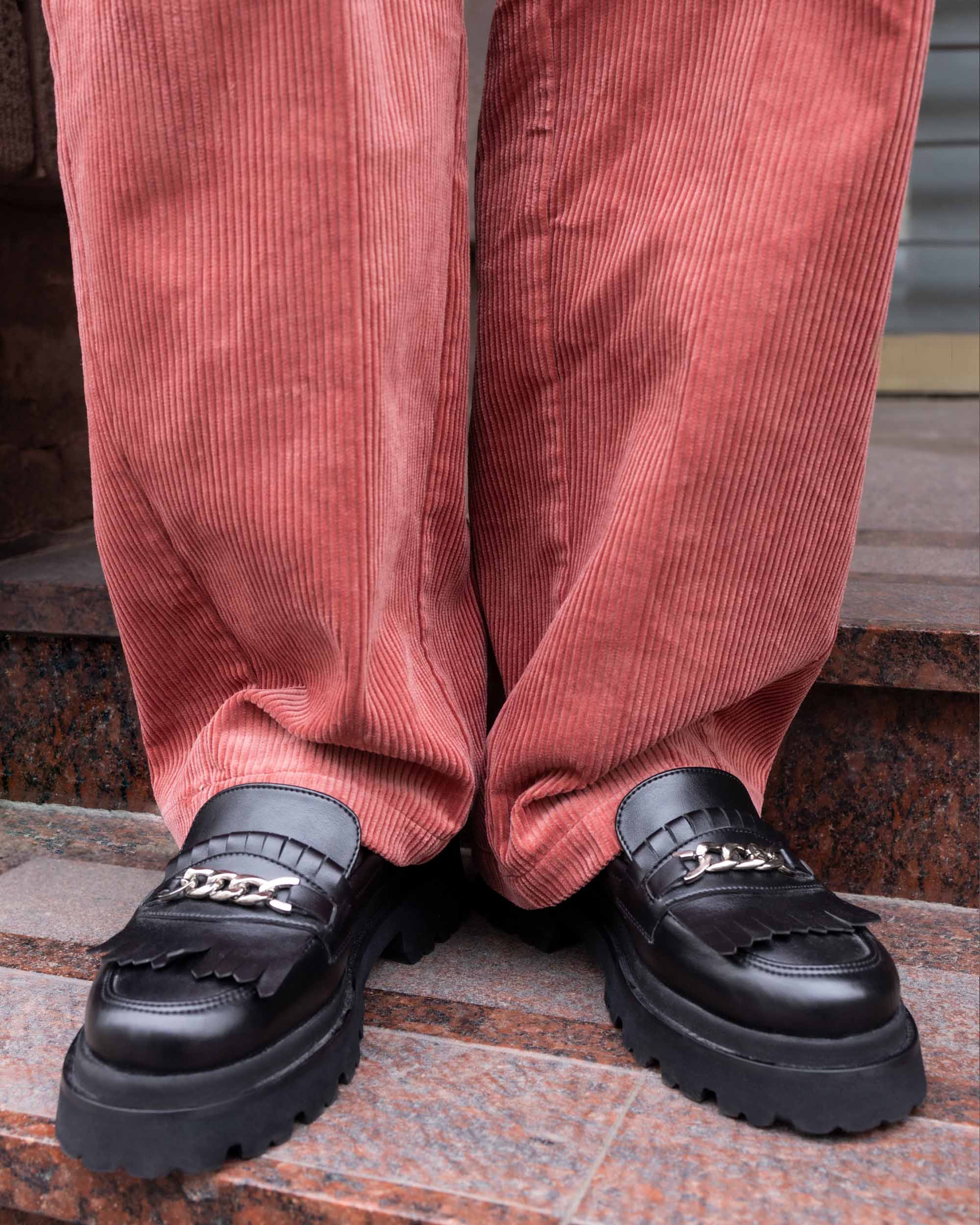 BOHEMA Chunky Loafers - black women's loafers made from grape plant leather
