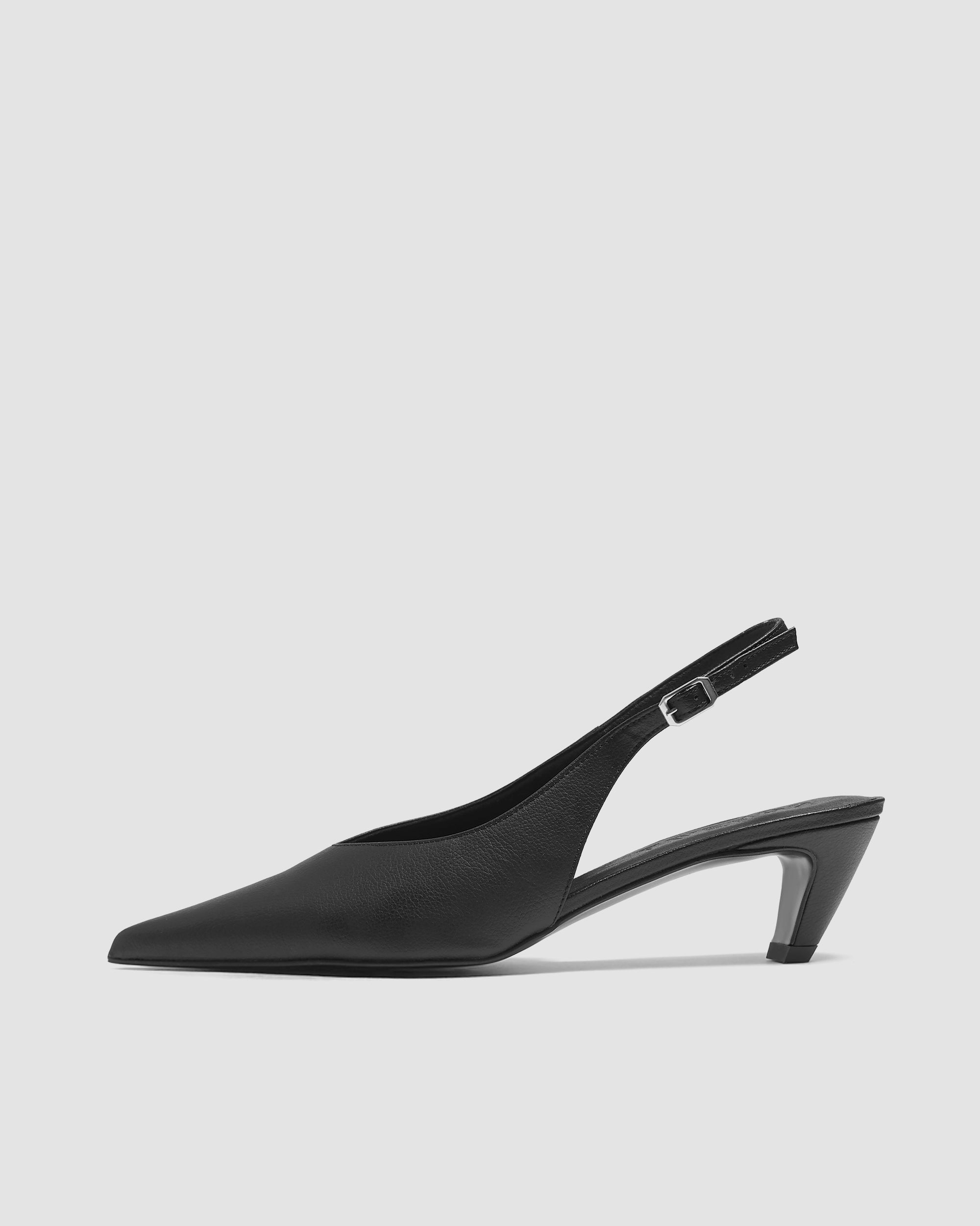 BOHEMA Kitten Heels - black women's kitten heel pumps made from plant leather