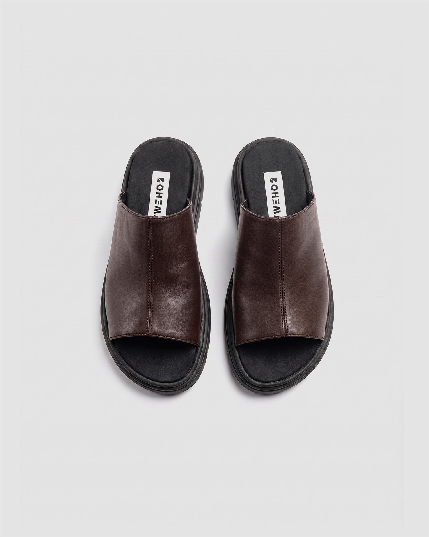 Kado Slides Black & Chocolate, Vegan Corn Leather, Women's