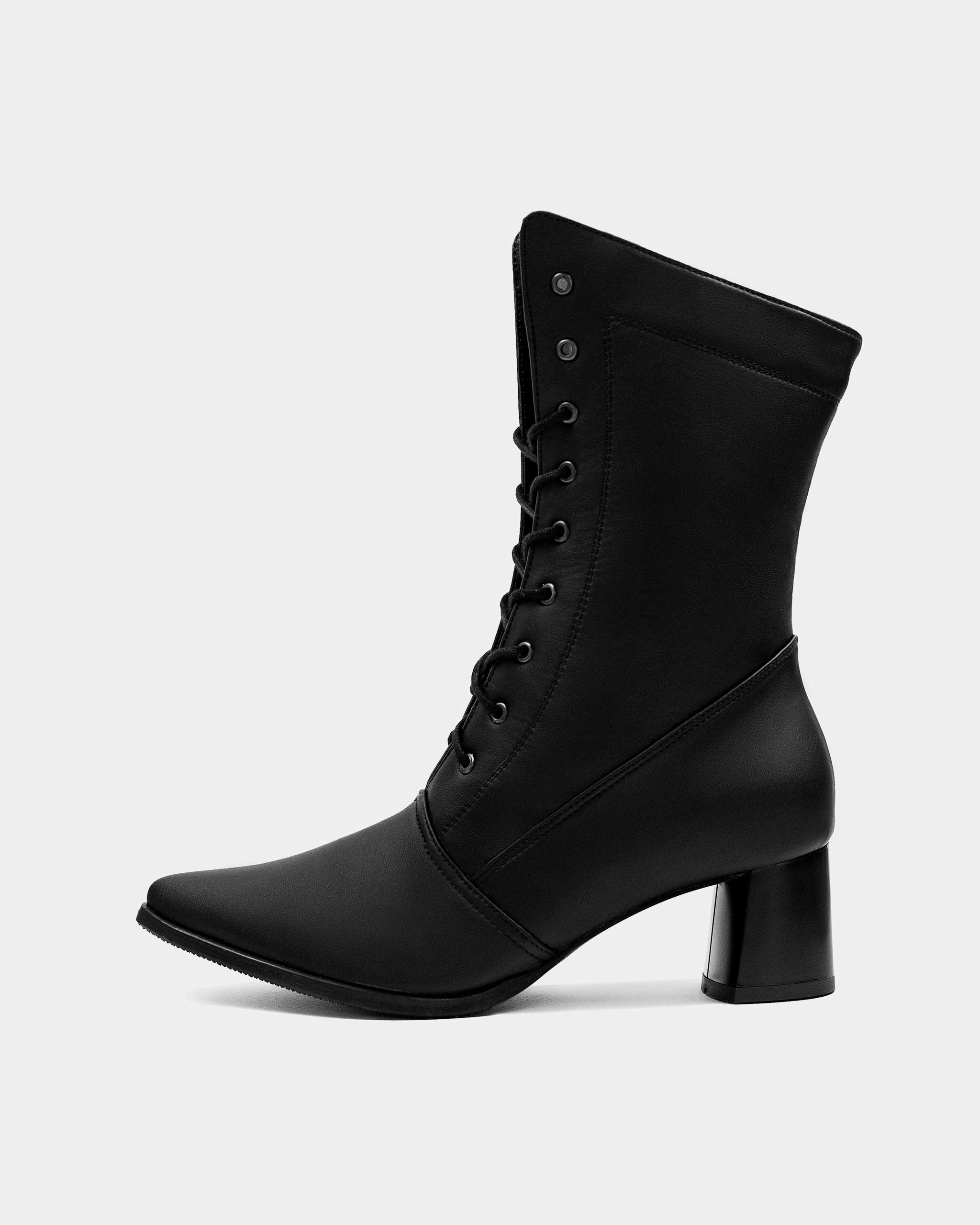 BOHEMA High Boots - black women's knee-high boots made from cactus plant leather