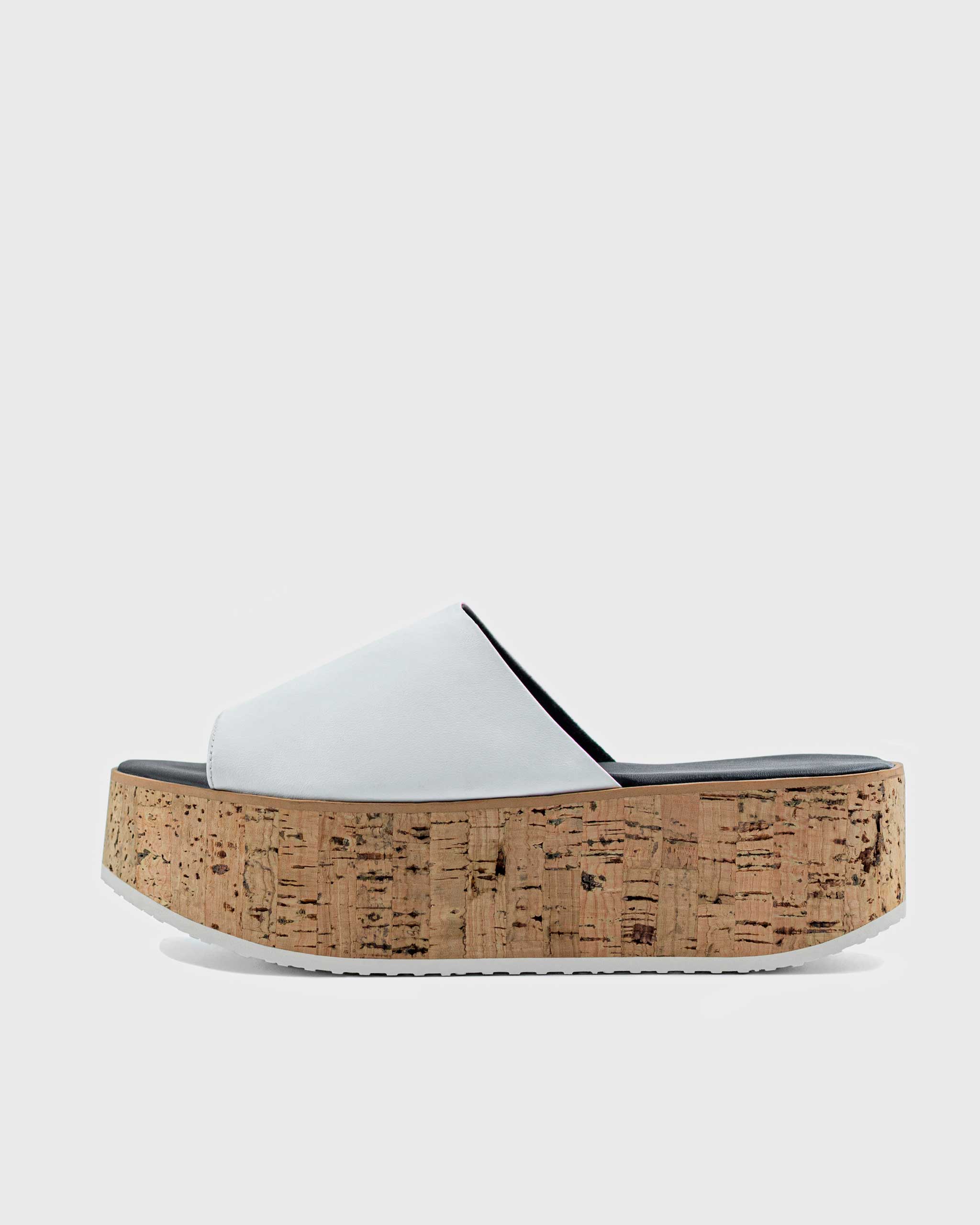 Geigi Flatforms White grape leather sandals - front view