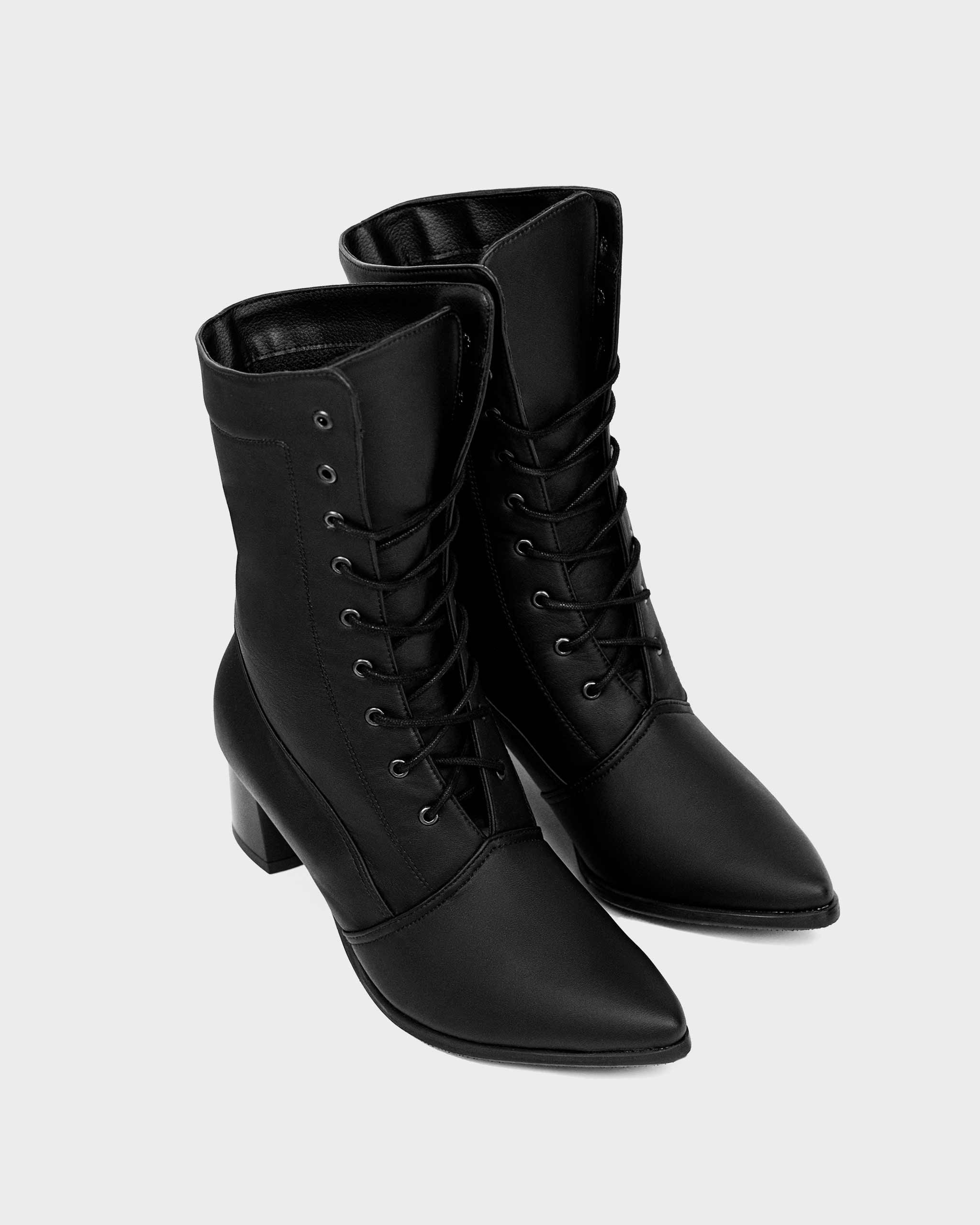 BOHEMA High Boots in black - side view of women's knee-high boots