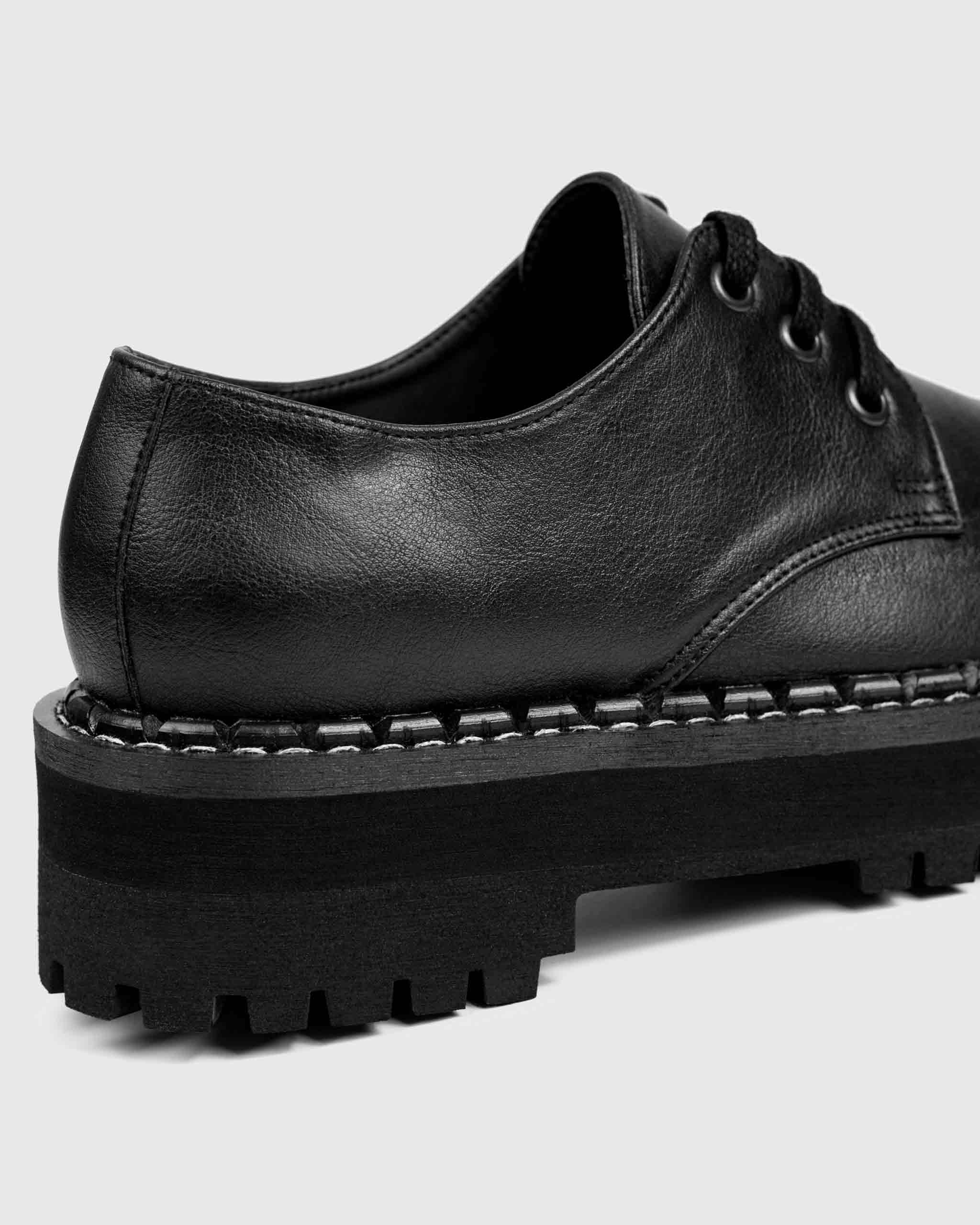 BOHEMA Chunky Derbs Boy in black - top view of women's derby shoes