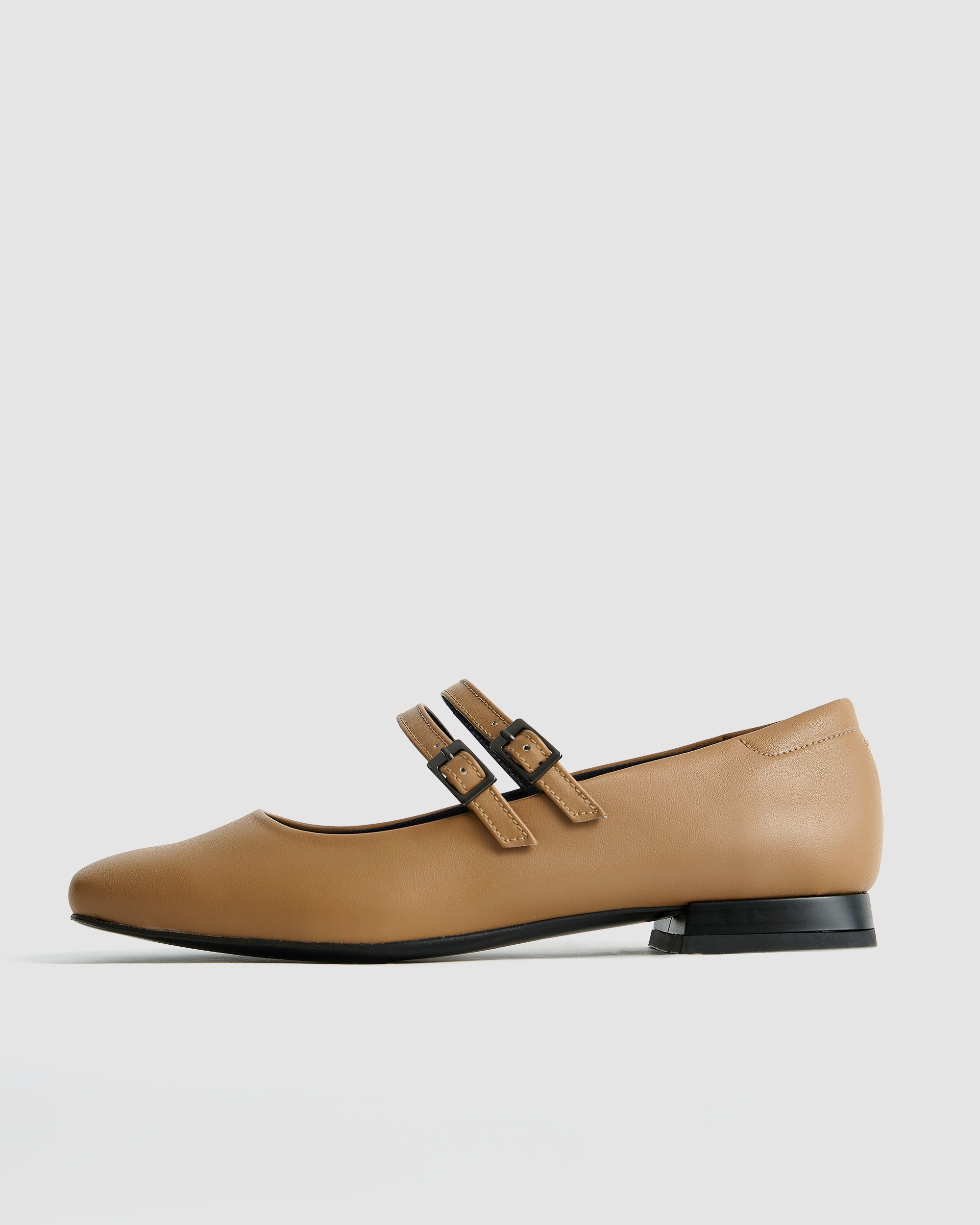 BOHEMA Carmel Mary Jane Pumps - caramel women's Mary Jane ballet flats made from plant leather