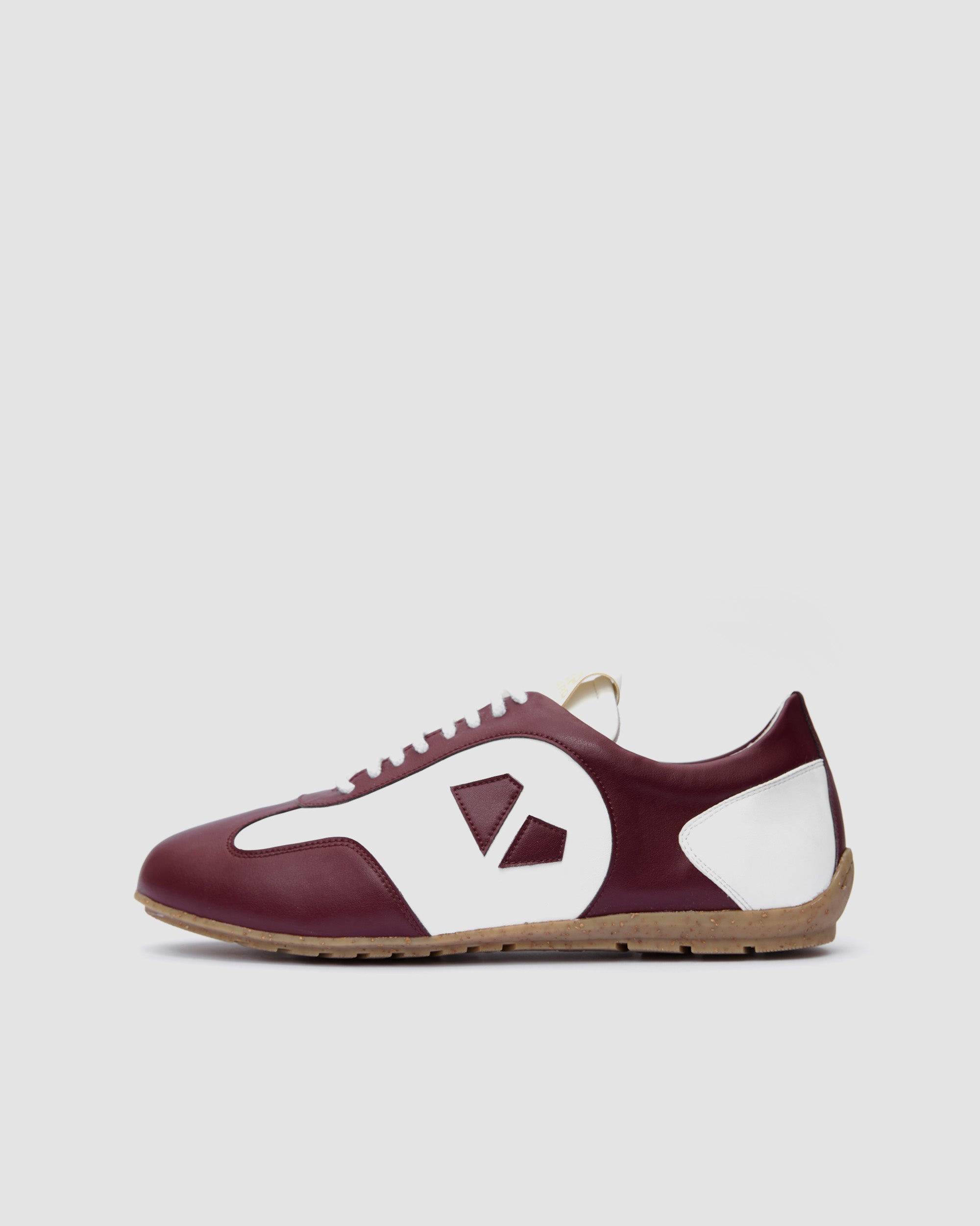 BOHEMA Racer Sneakers - burgundy and white women's sneakers made from plant leather