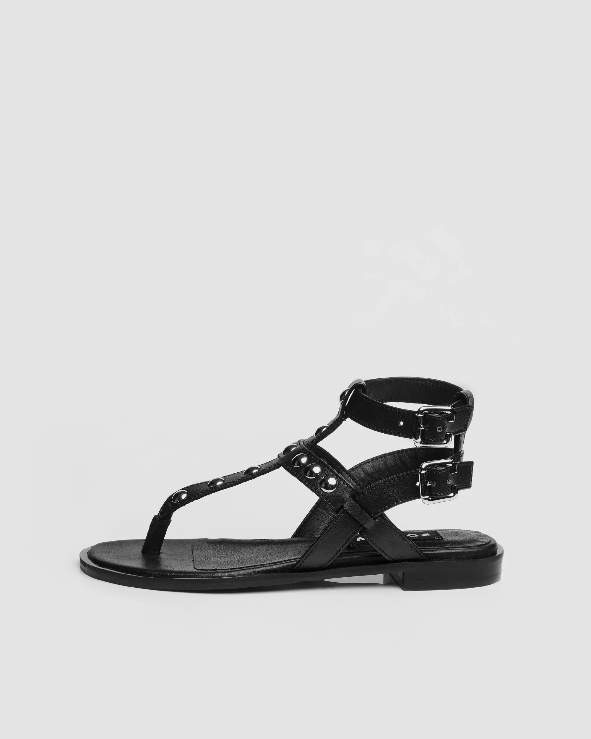 BOHEMA Nox Sandals - black women's gladiator sandals made from grape plant leather