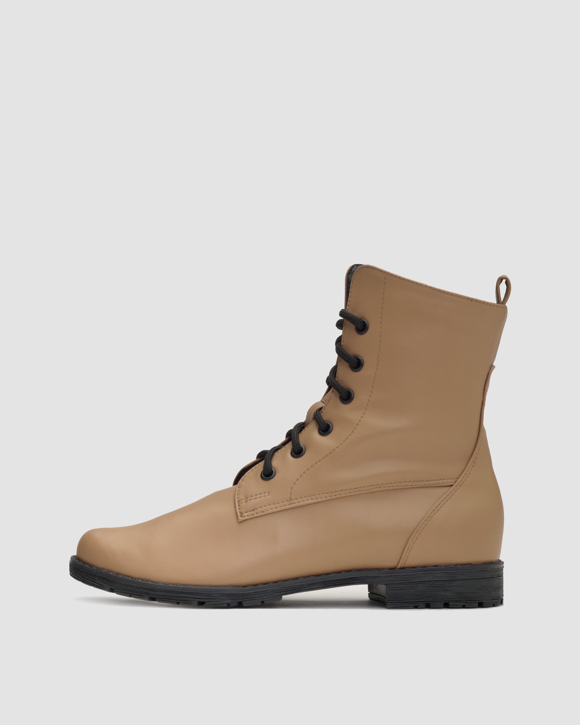 BOHEMA Workers No. 2 - caramel women's lace-up boots made from plant leather