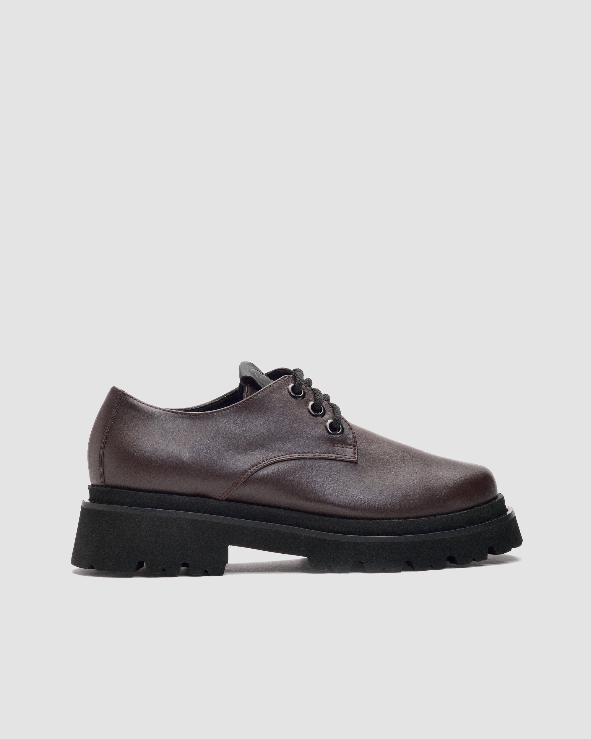 BOHEMA Chunky Derbs No. 2 in chocolate brown - pair view of women's derby shoes