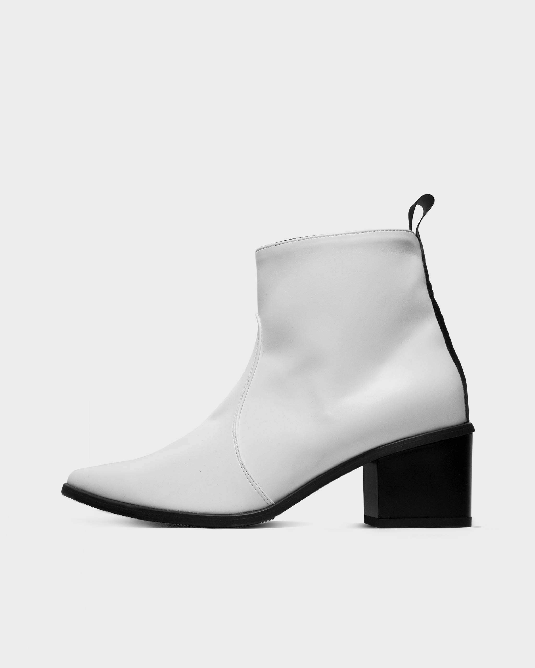 BOHEMA Swan No. 1 in white - side view of women's boots