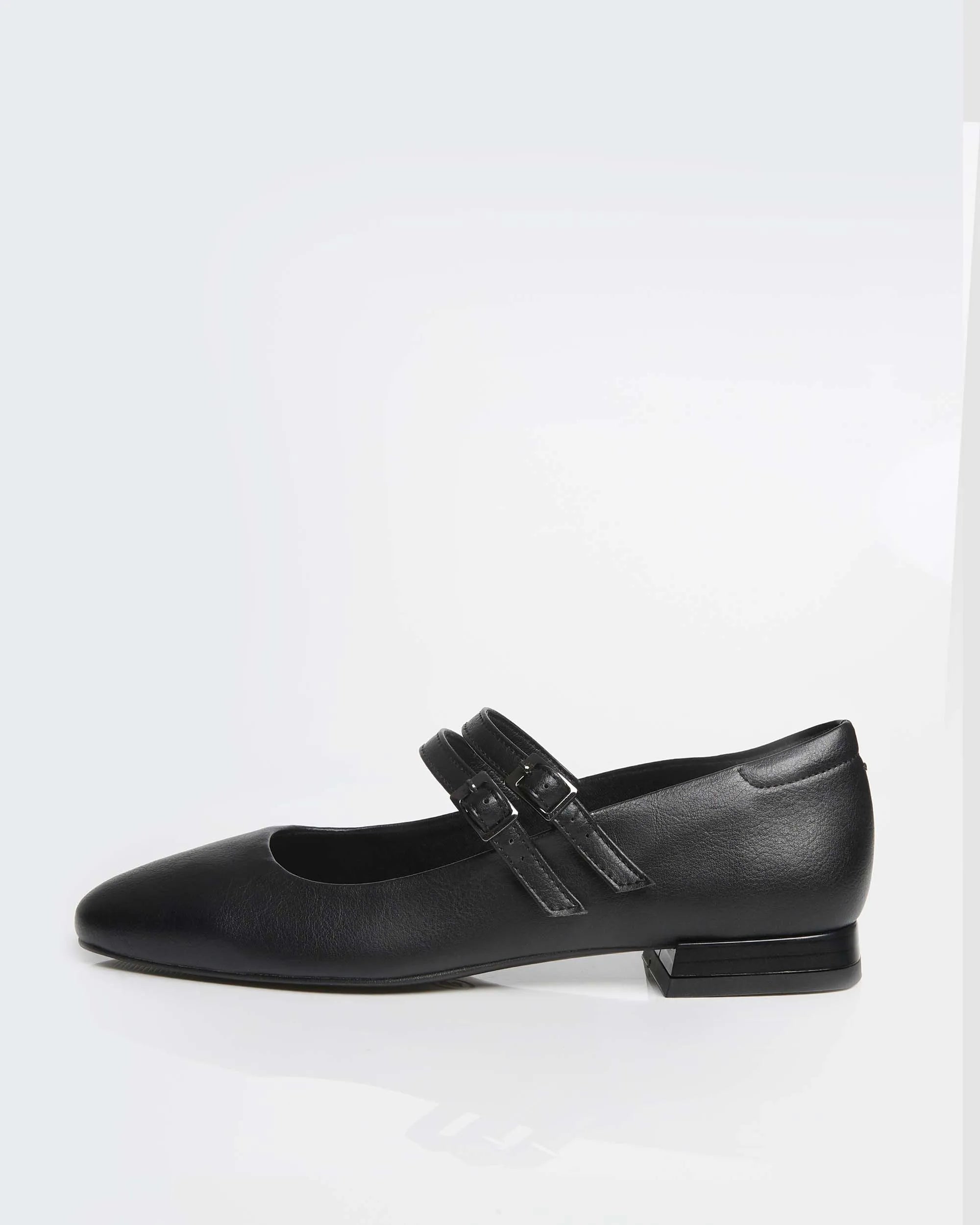 BOHEMA Blackberry Mary Jane Pumps in black - side view of women's Mary Jane ballet flats