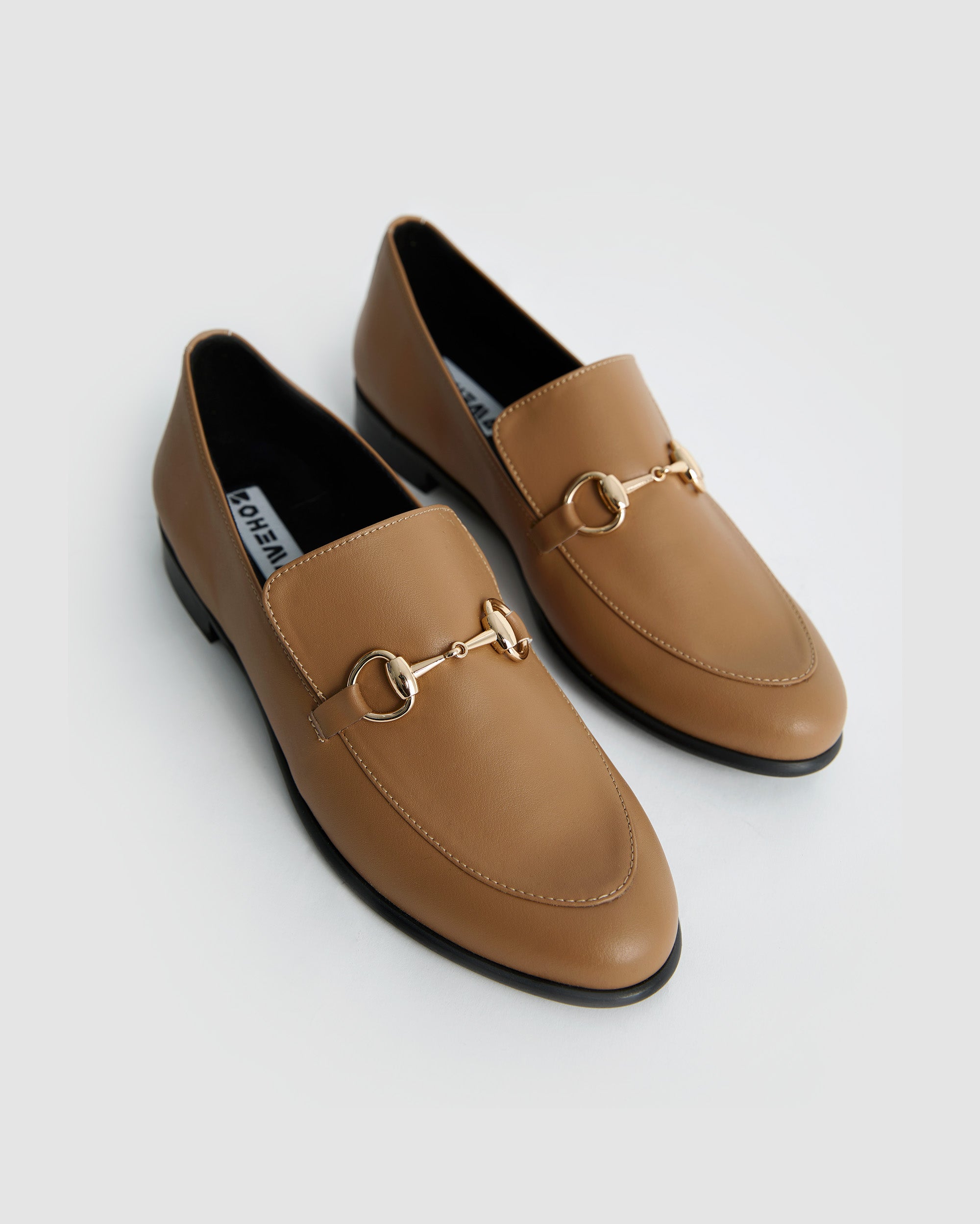BOHEMA Shiv Loafers in beige - top view of women's loafers