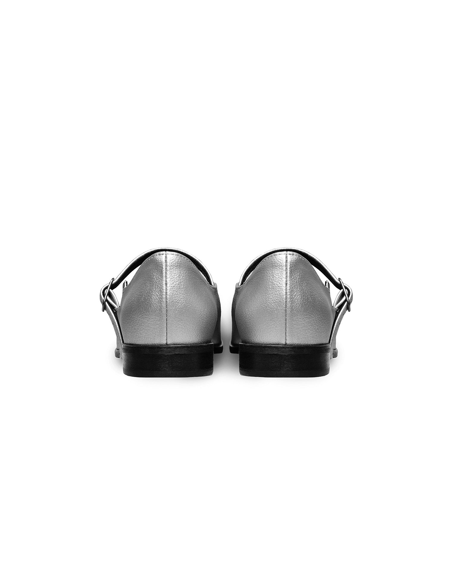 BOHEMA Mary Jane Pumps in silver - sole detail of women's Mary Jane ballet flats