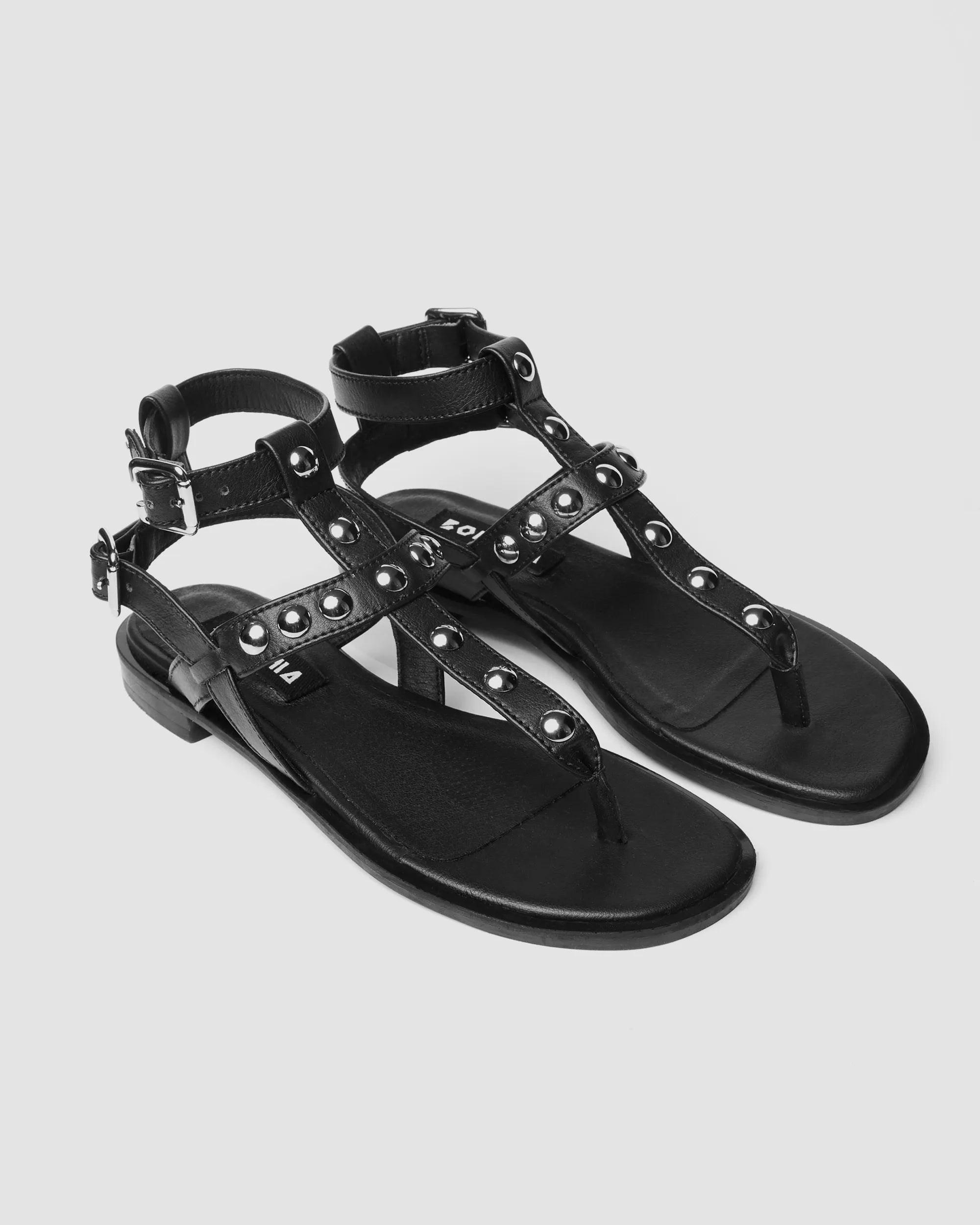 BOHEMA Nox Sandals in black - side view of women's gladiator sandals