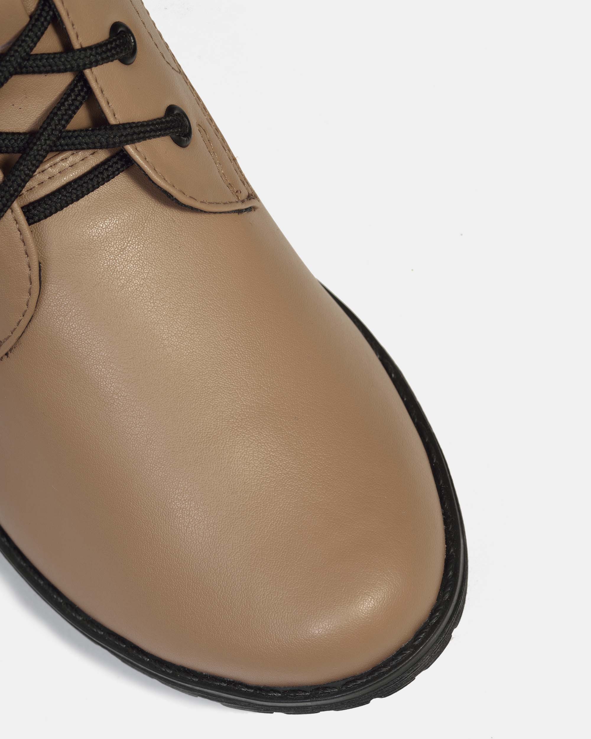 BOHEMA Workers No. 2 in caramel - top view of women's lace-up boots