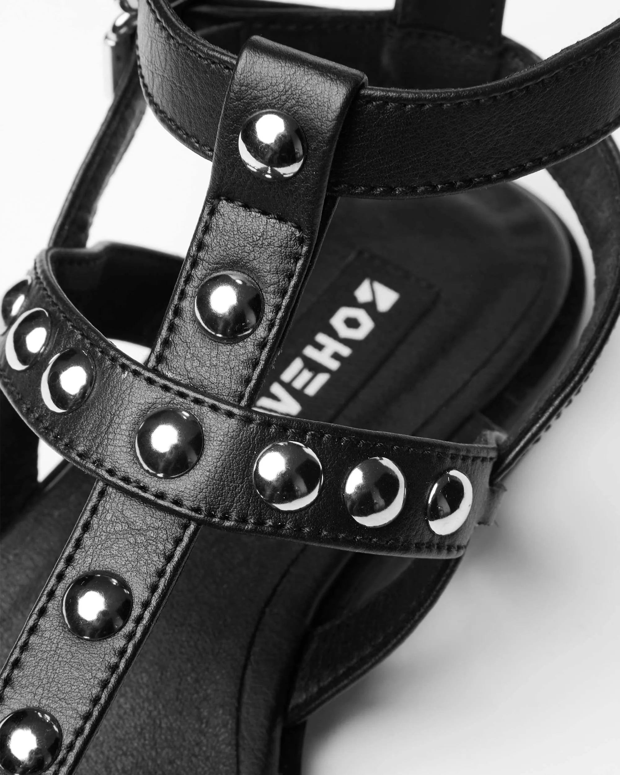 BOHEMA Nox Sandals in black - sole detail of women's gladiator sandals