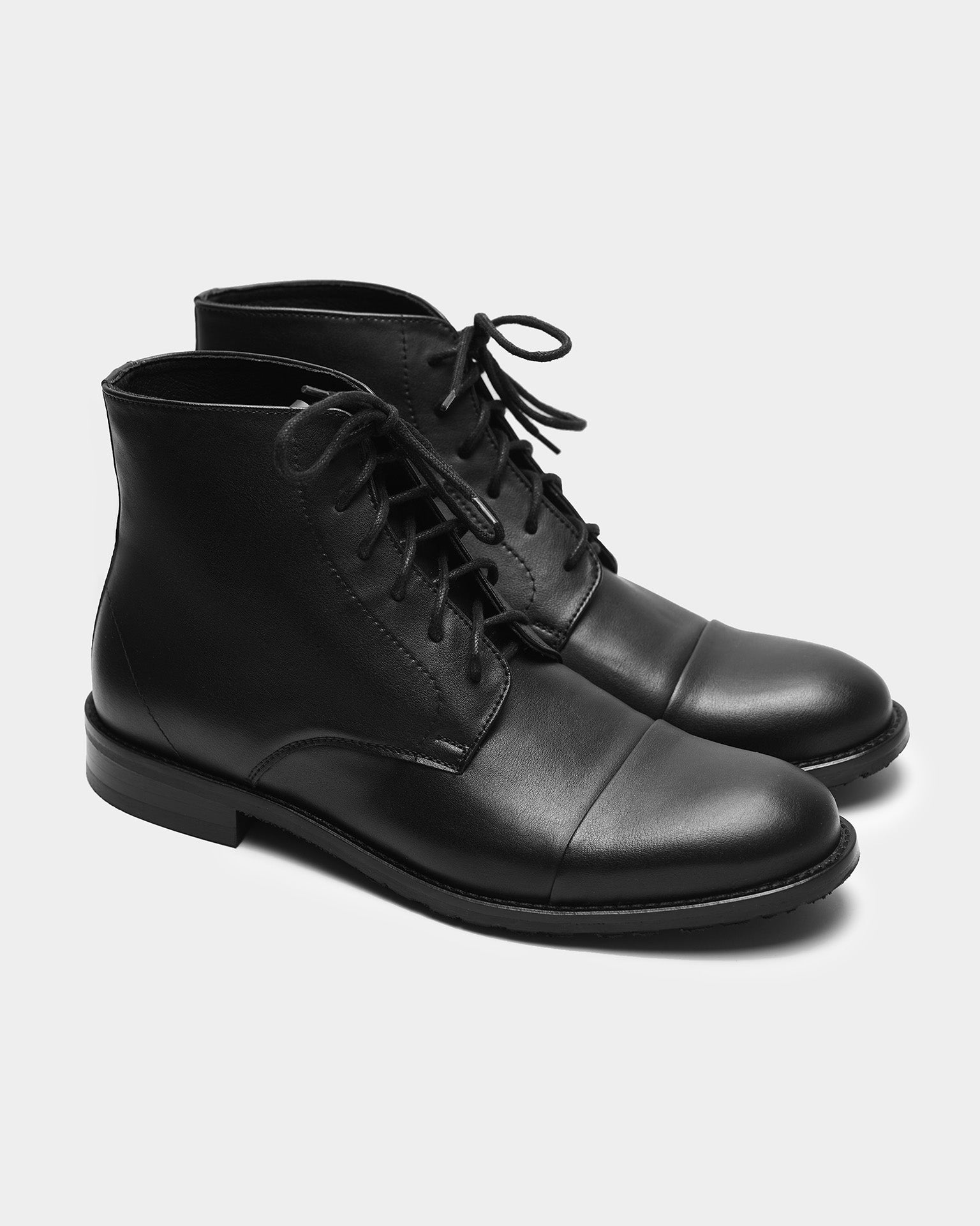 BOHEMA Laced-Up Ankle Boots in black - top view of women's lace-up ankle boots