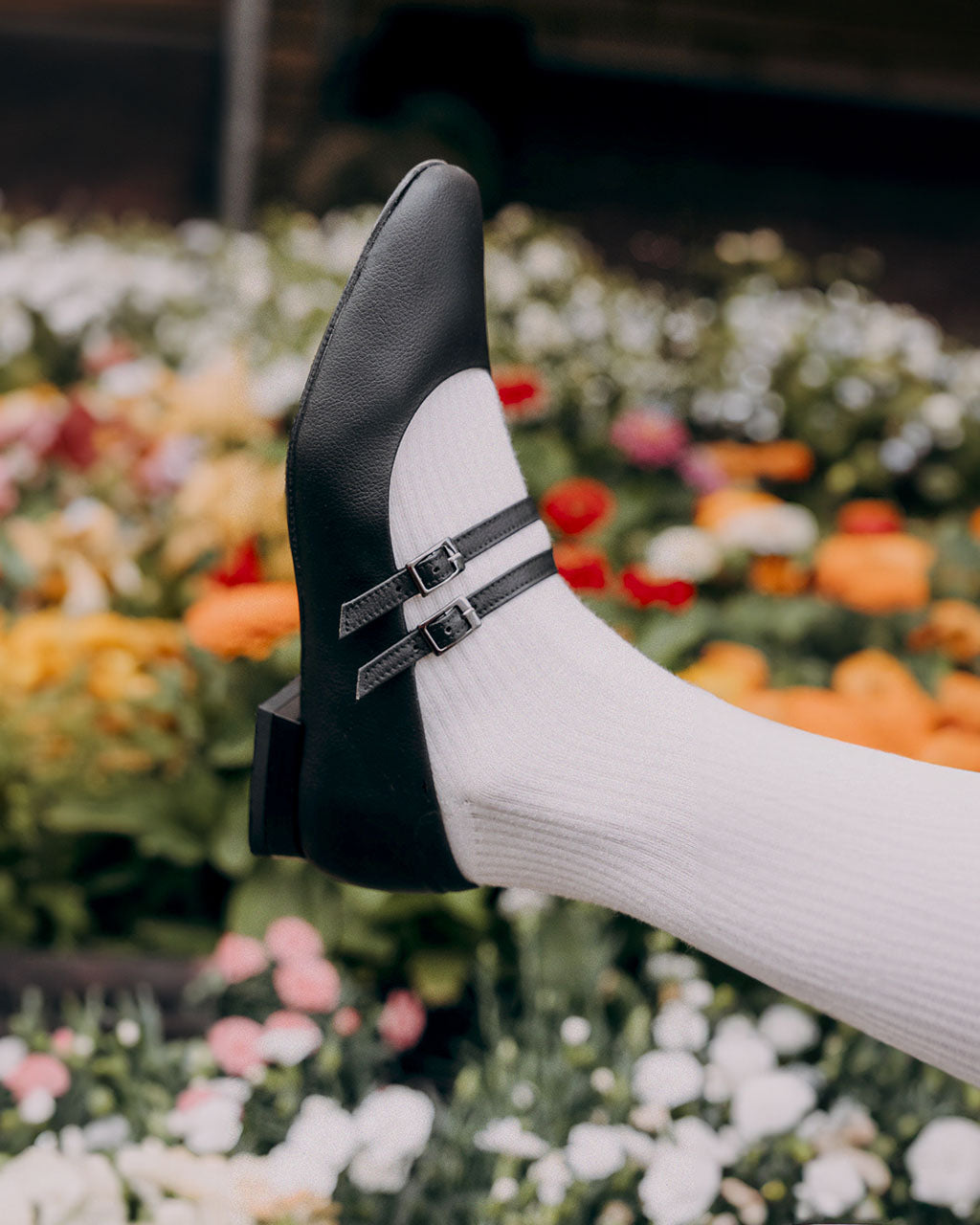 BOHEMA Blackberry Mary Jane Pumps - black women's Mary Jane ballet flats made from plant leather