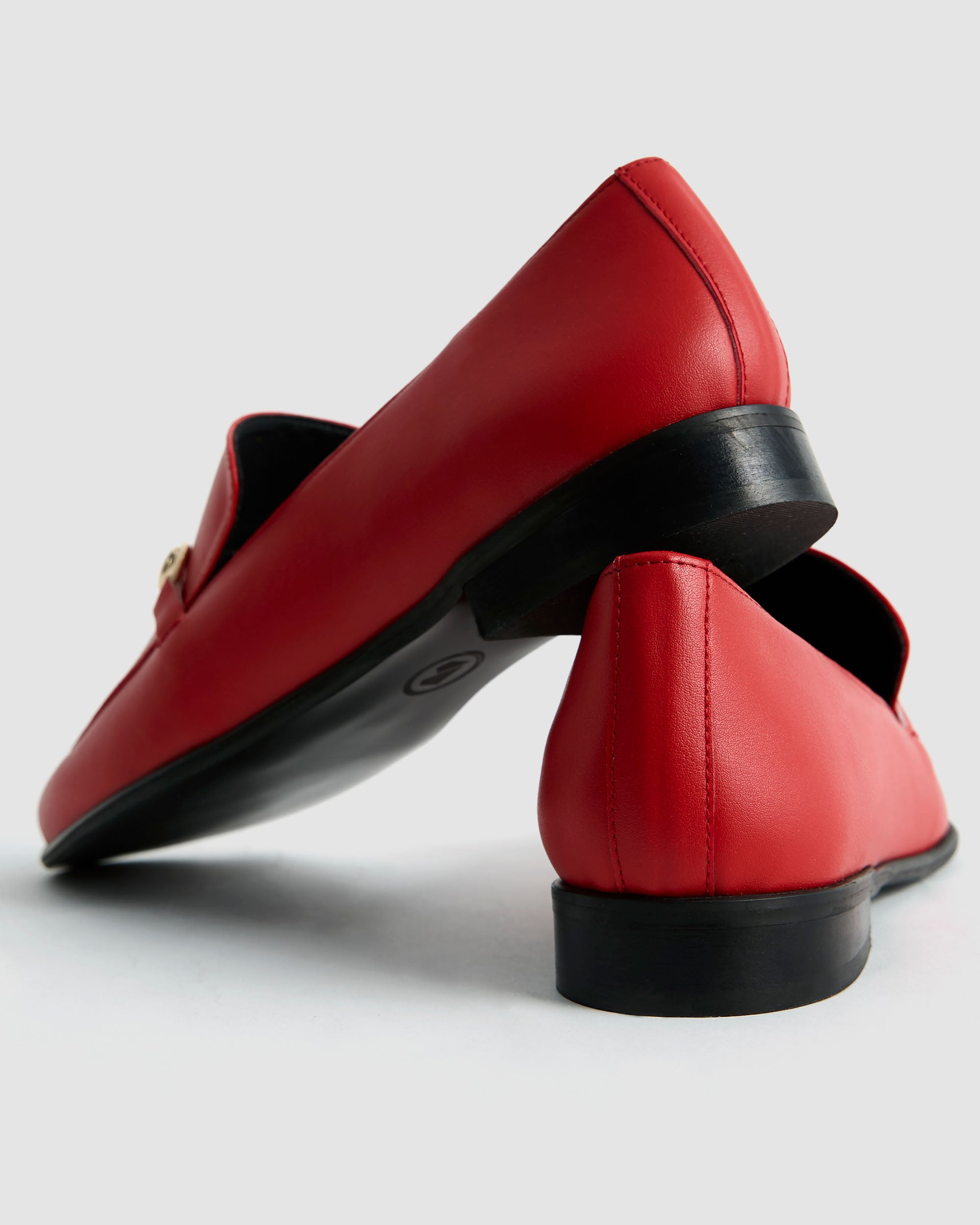BOHEMA Shiv Loafers in red - worn on foot of women's loafers