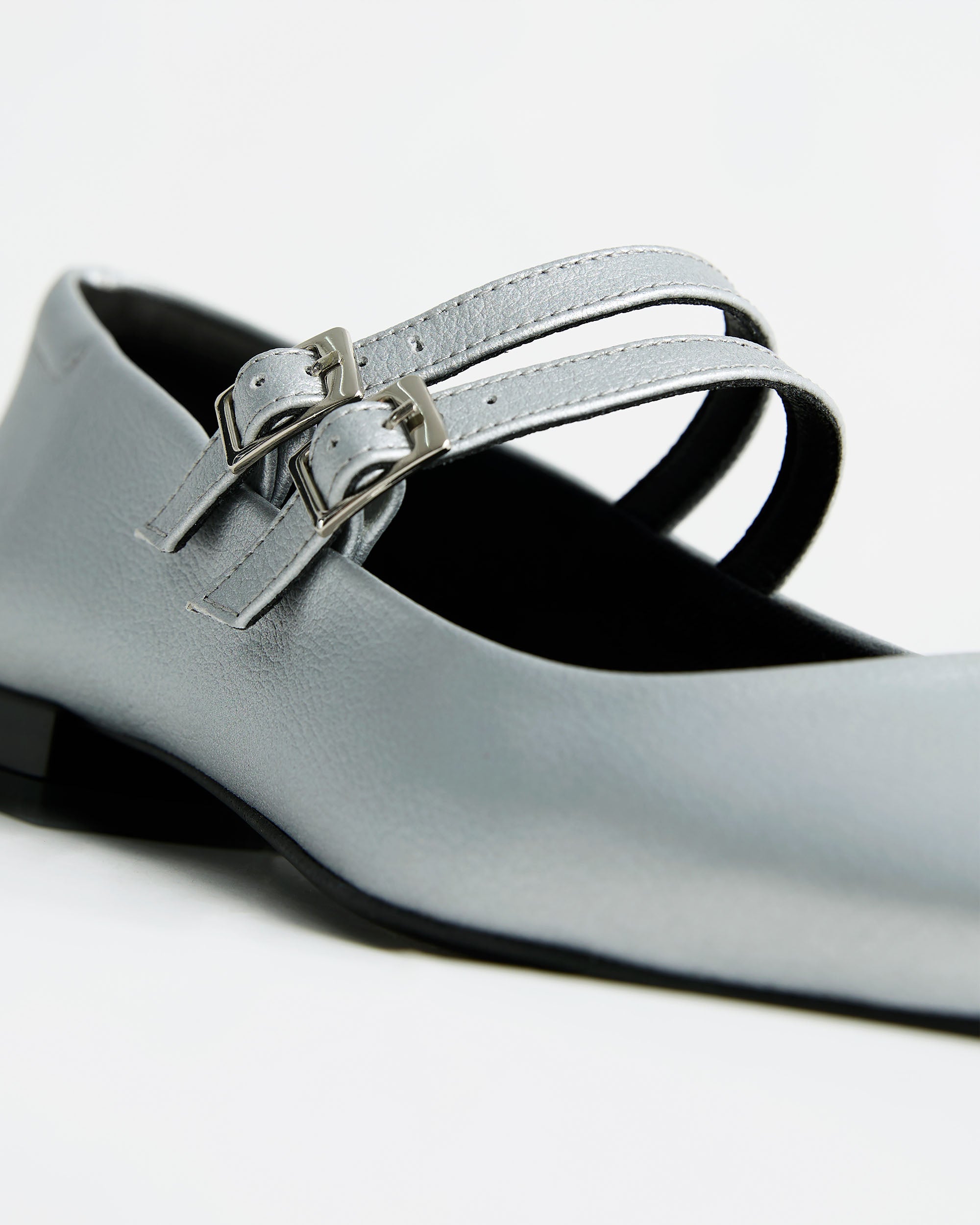 BOHEMA Sugar Mary Jane Pumps in metallic gold - worn on foot of women's Mary Jane ballet flats