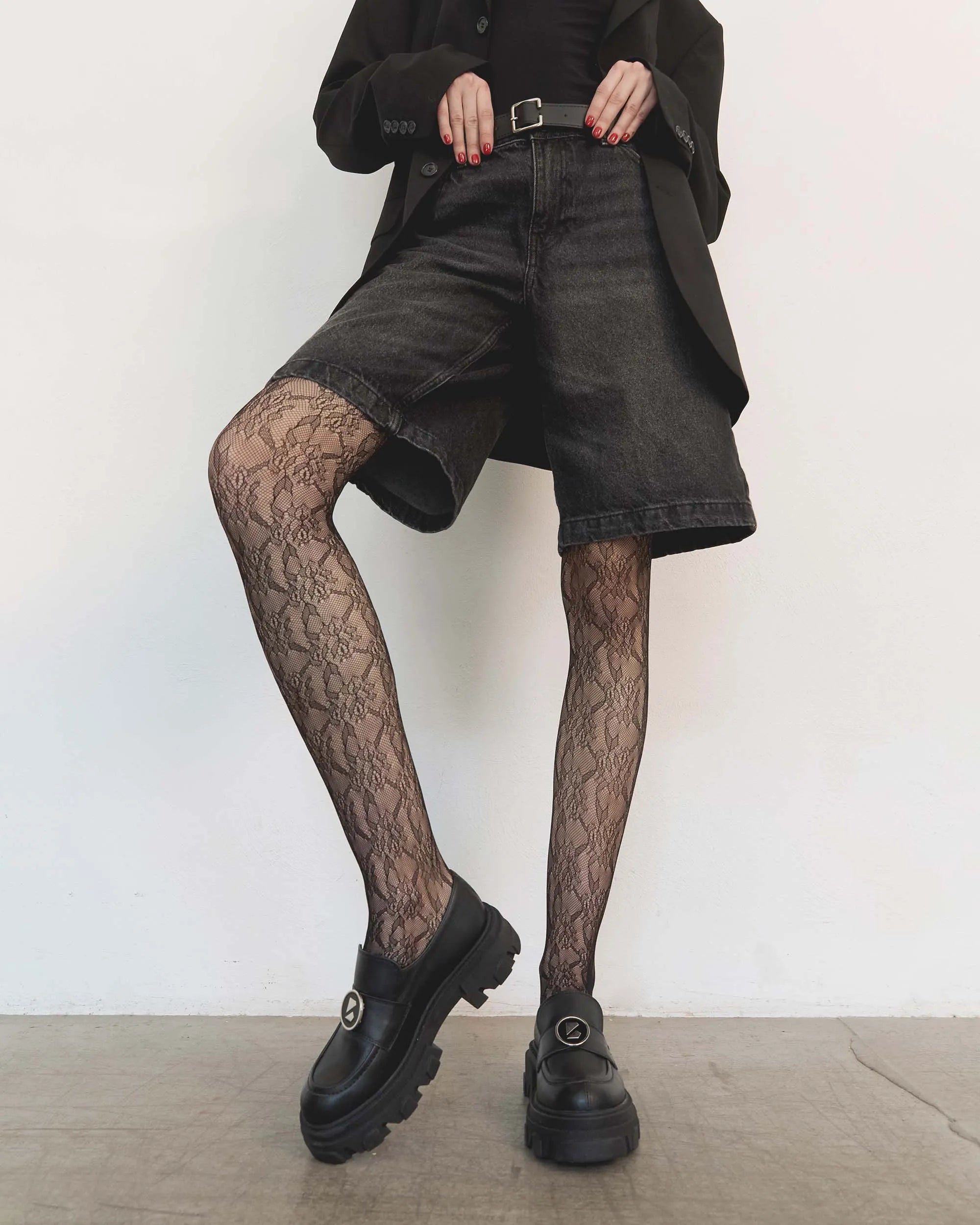 BOHEMA Blocky Loafers in black - top view of women's loafers