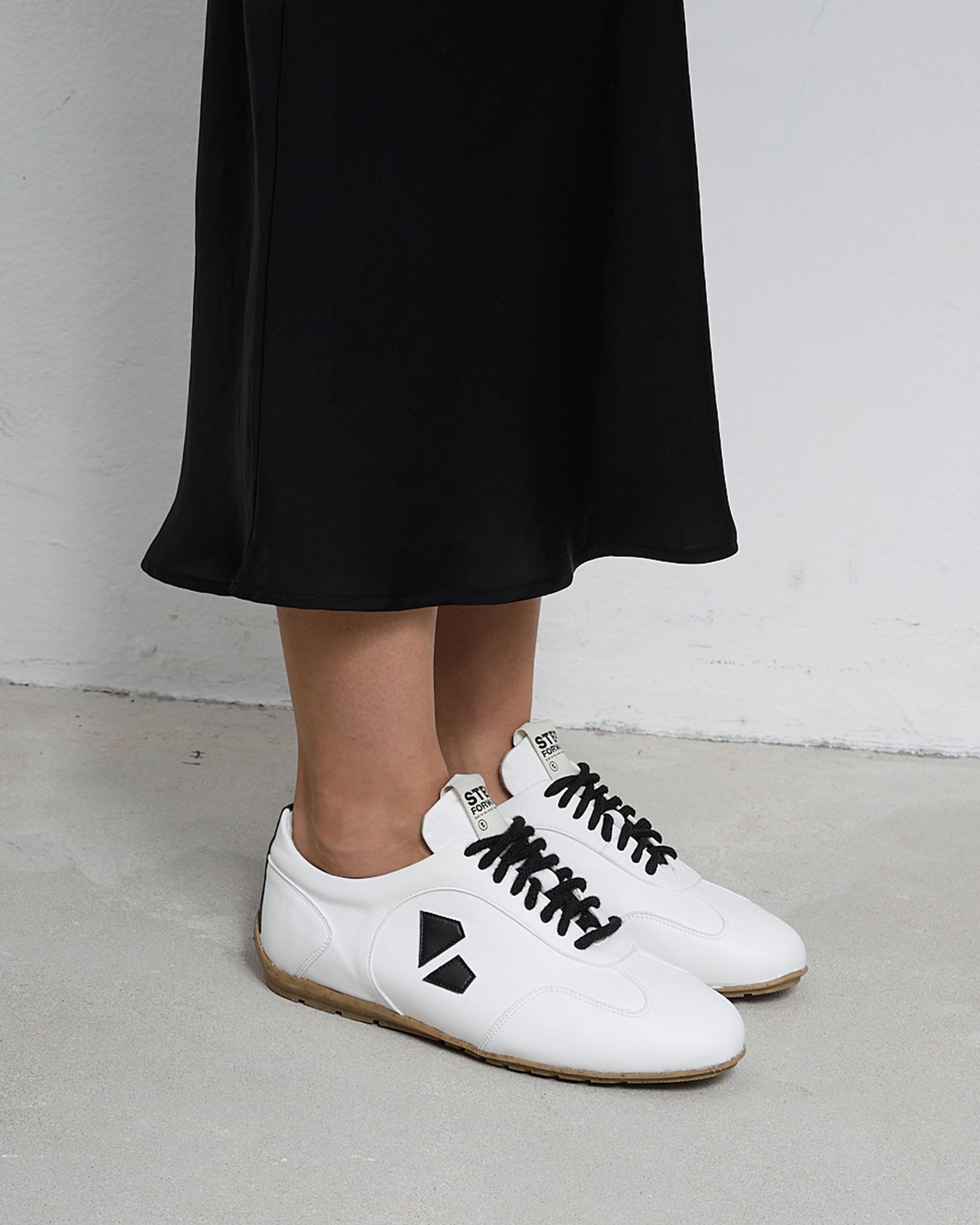 BOHEMA Racer Sneakers in white - back view of women's sneakers