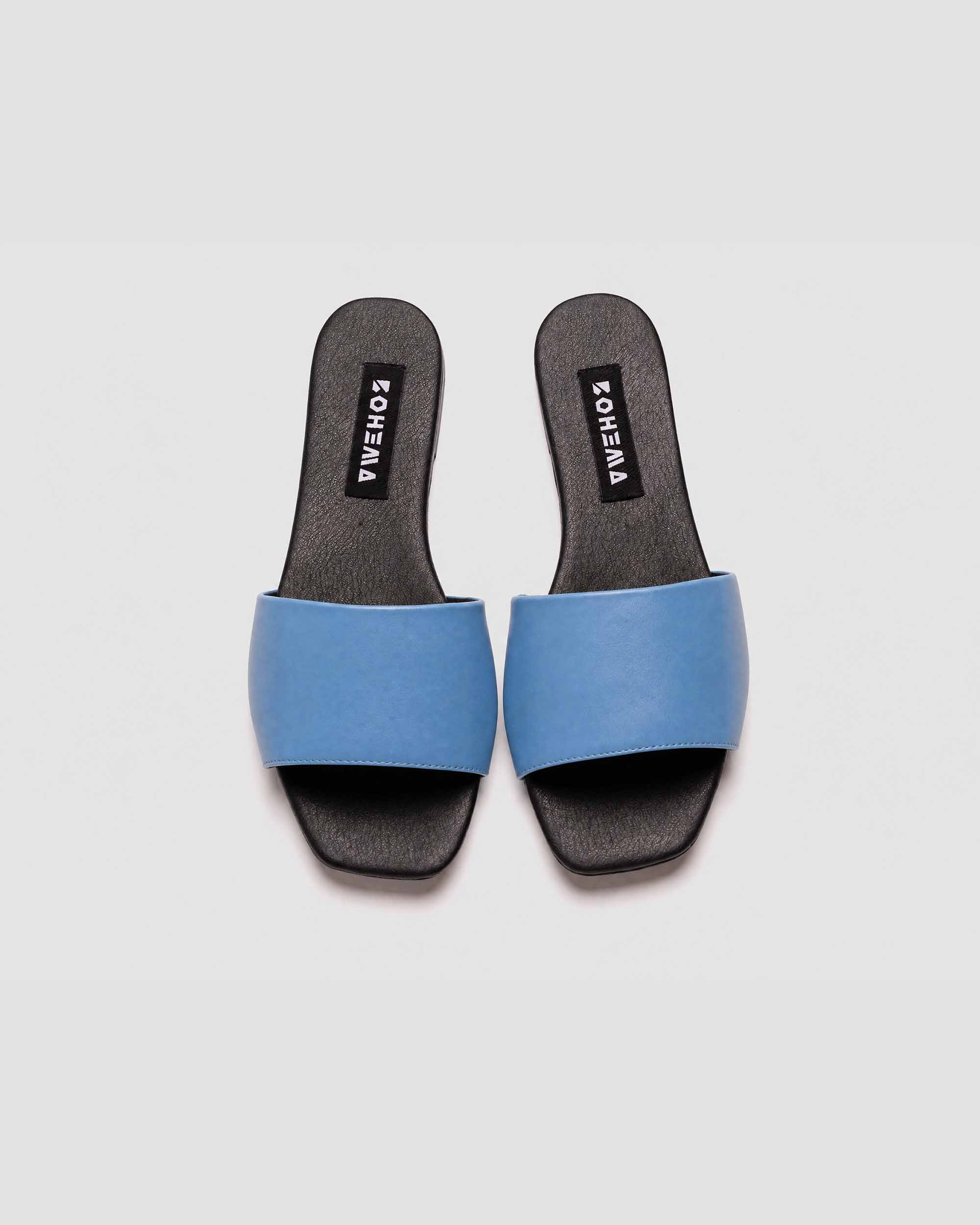 Mellow Slides Shoes Baby Blue, Vegan Corn Leather, Women's