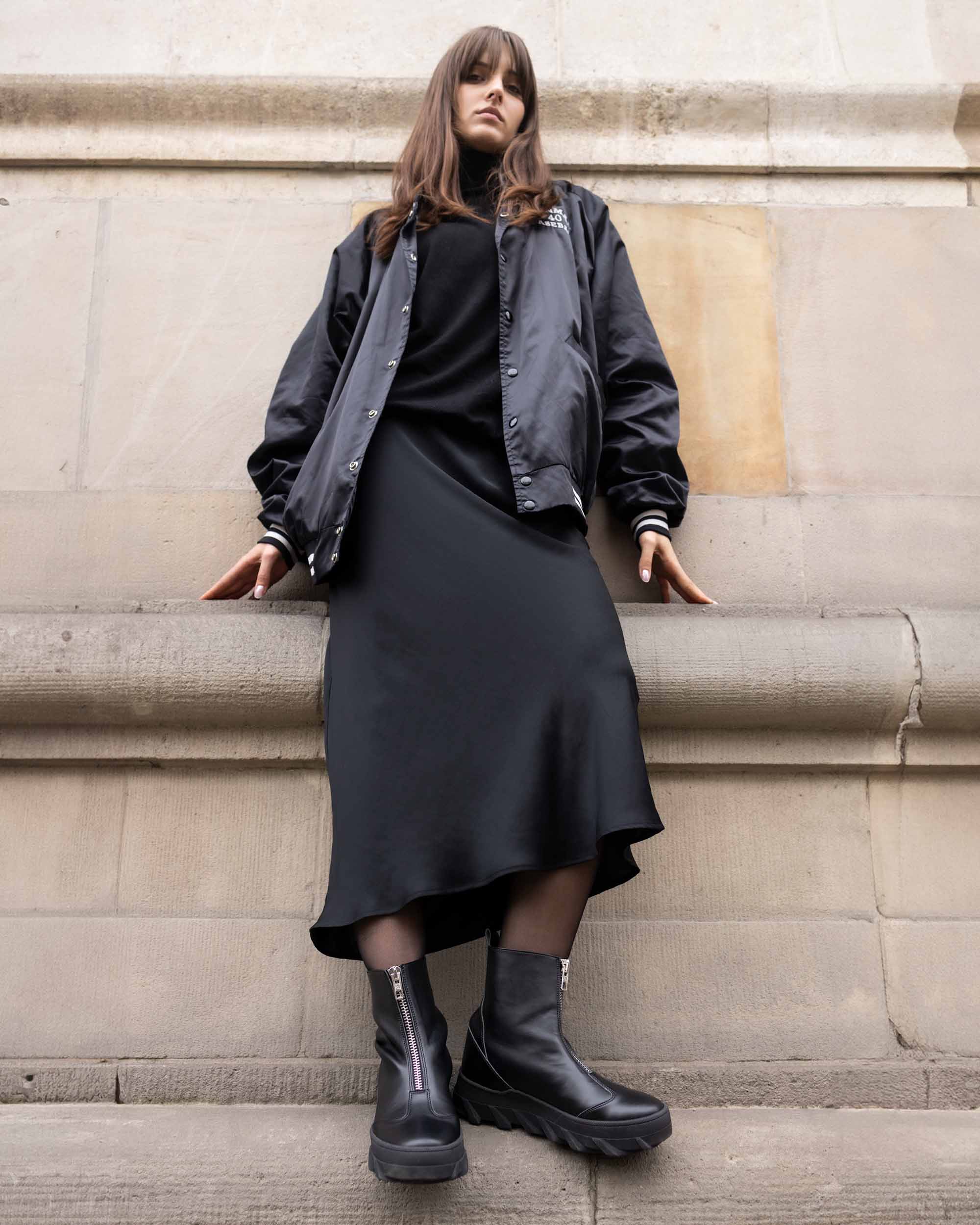BOHEMA Tiger Boots in black - top view of women's ankle boots