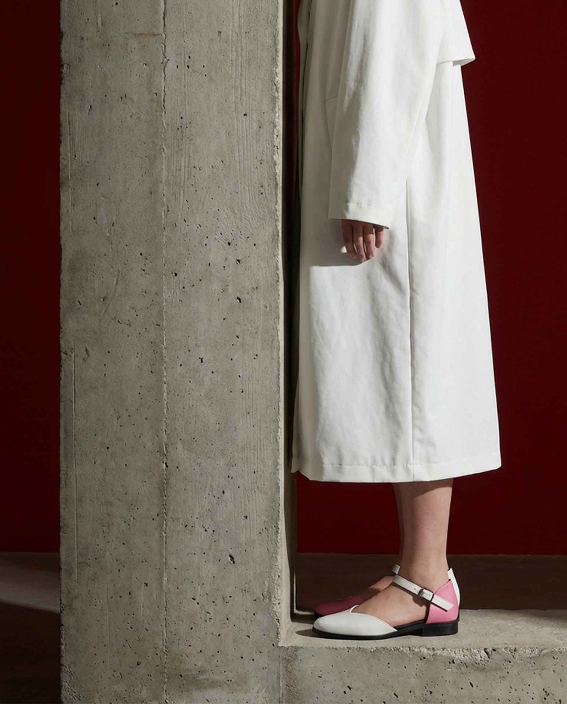Alexa Pumps Pink BOHEMA plant-based ballerinas, side profile