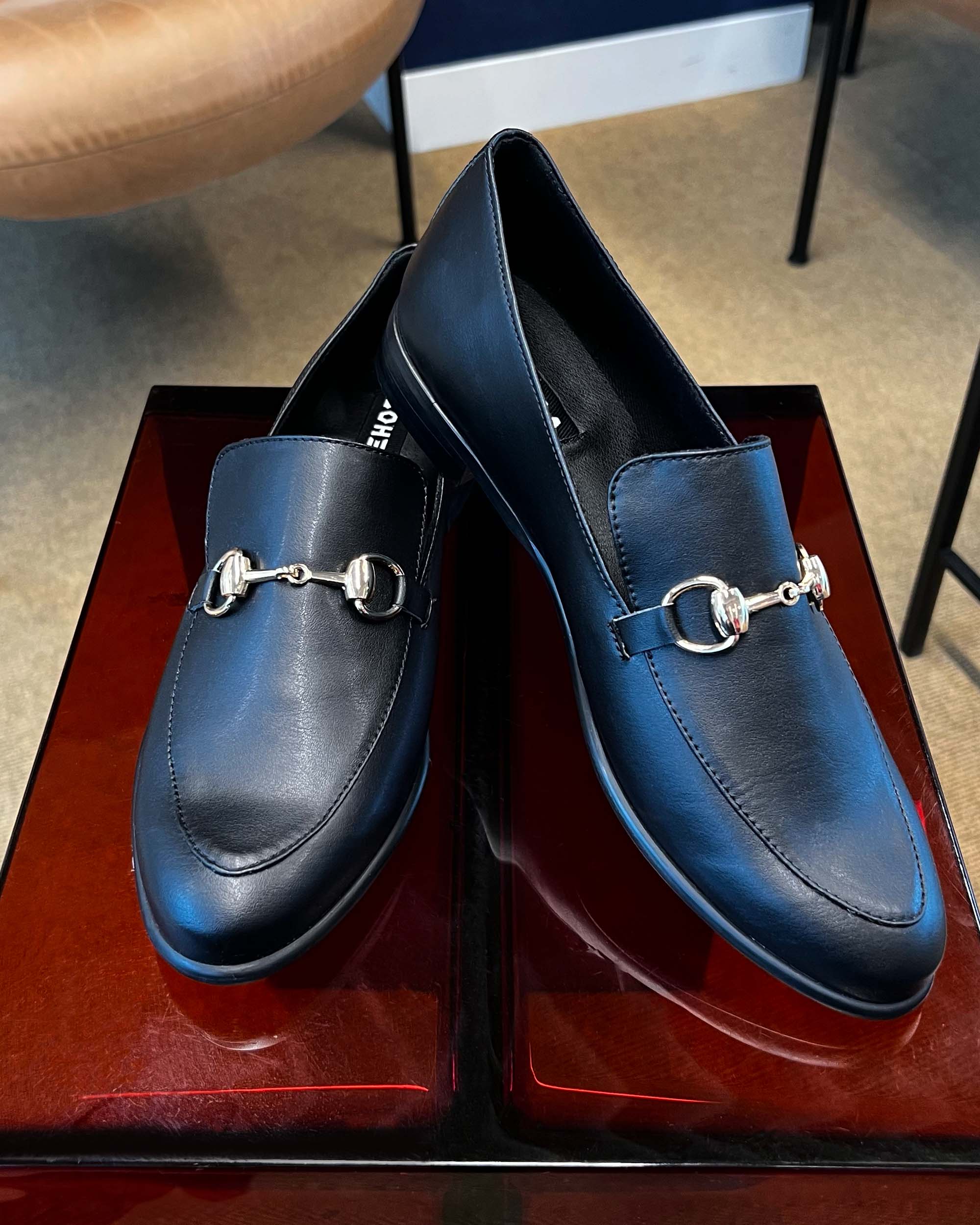 BOHEMA Shiv Loafers in black - side view of women's loafers