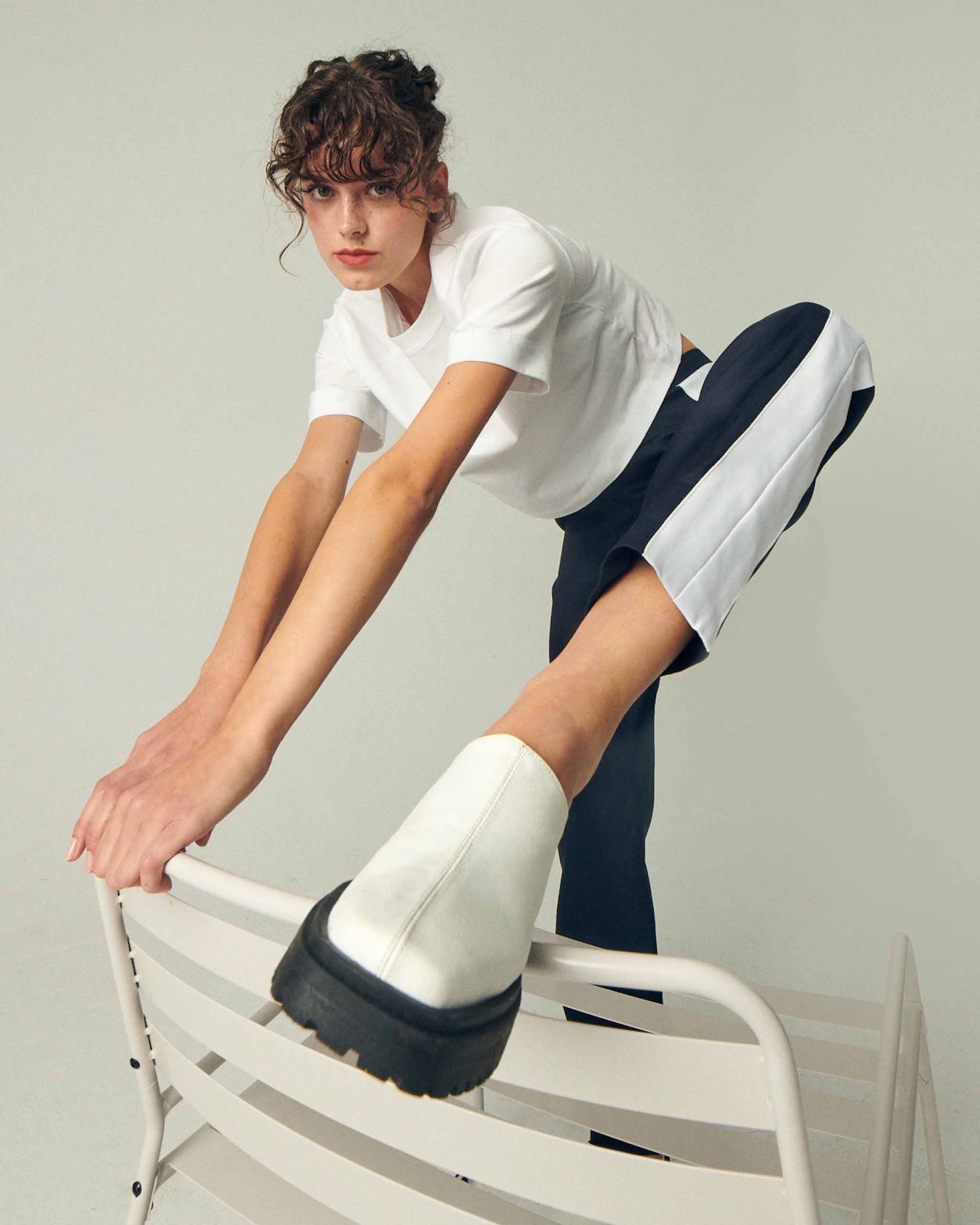 BOHEMA Squared Mule - white women's mules made from grape plant leather